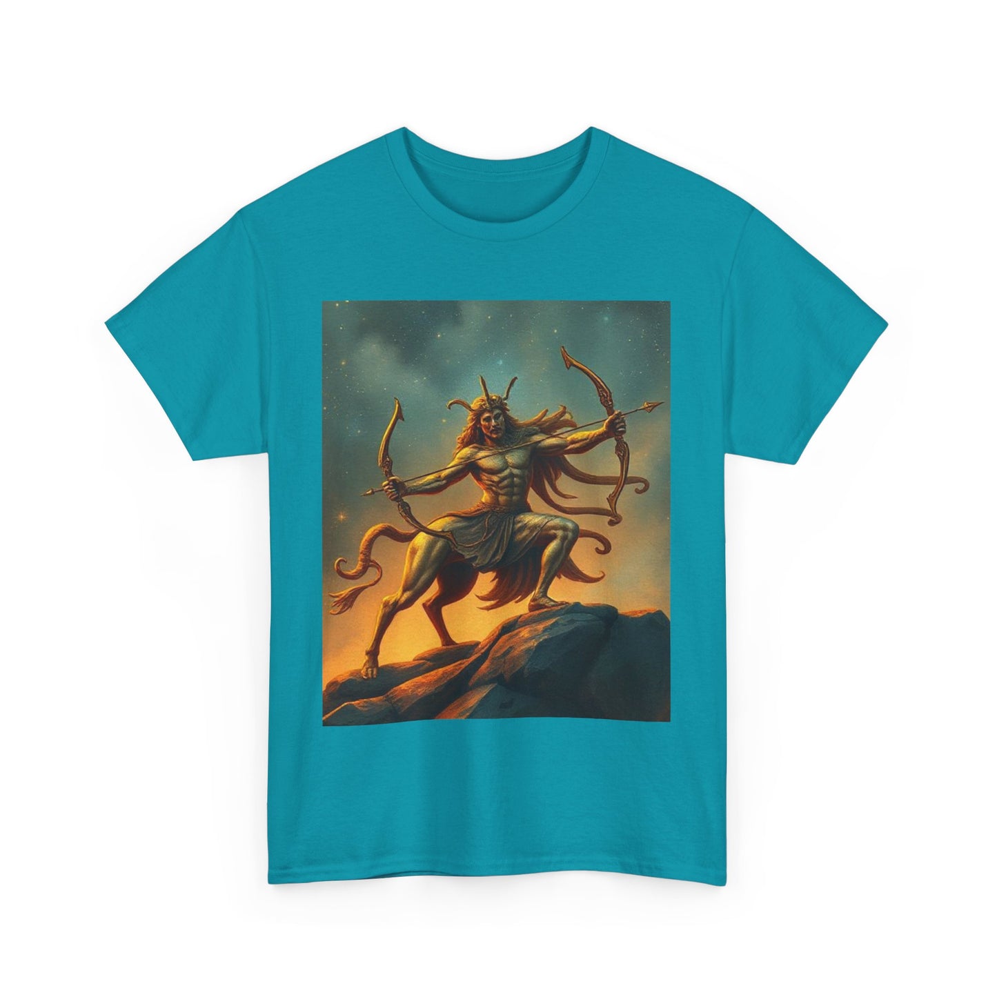 Unisex Heavy Cotton T-Shirt, Arrow Centaur v1, Sagittarius Zodiac Design