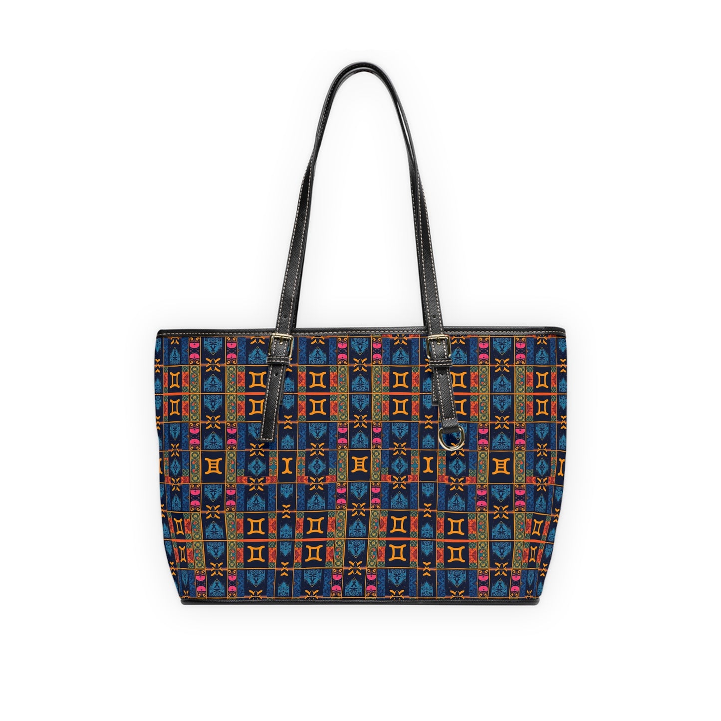 Leather Shoulder Bag, Gemini, Zodiac, Shapes Pattern