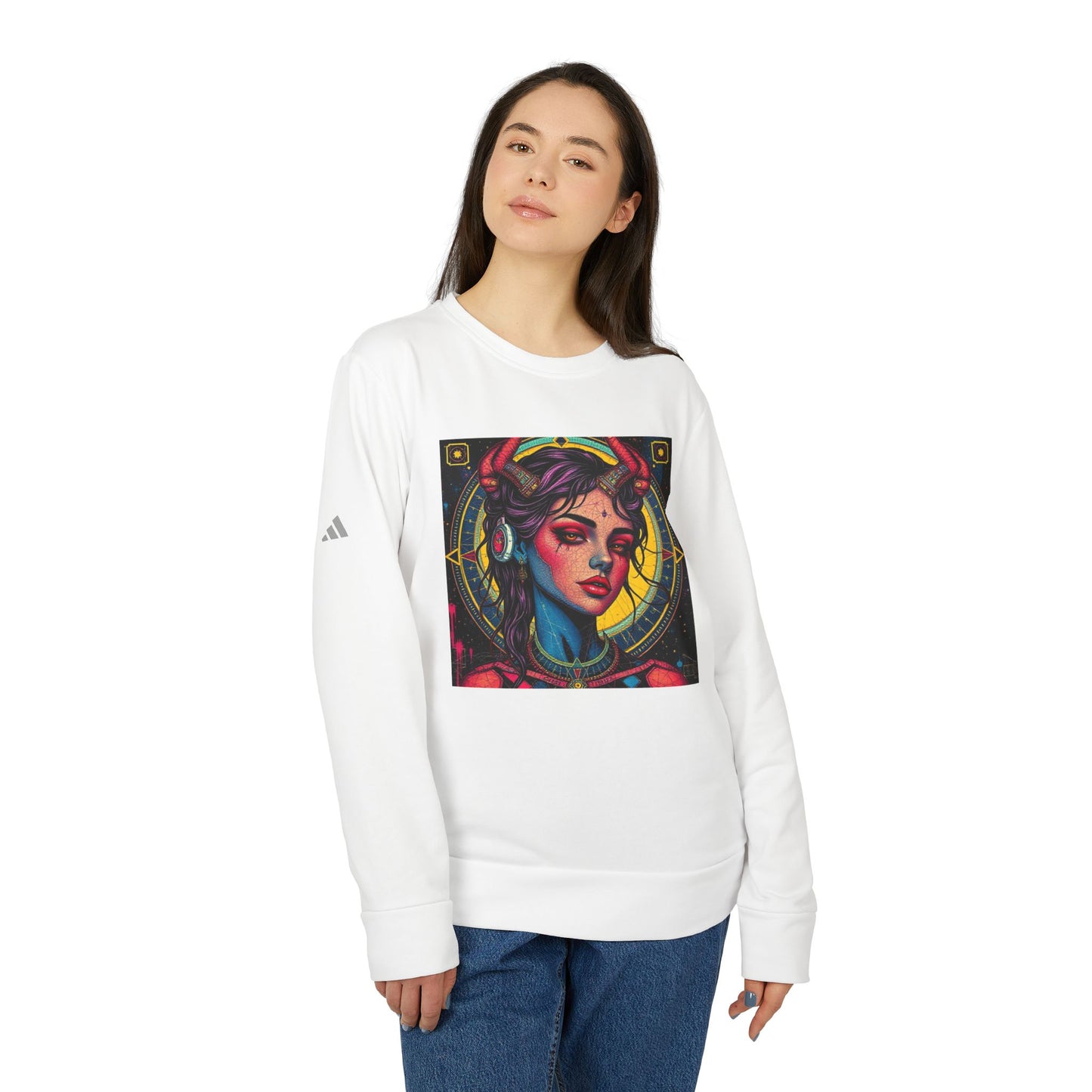 Adidas, Unisex Fleece Crewneck Sweatshirt, Scorpio, Pop Art v1, Zodiac
