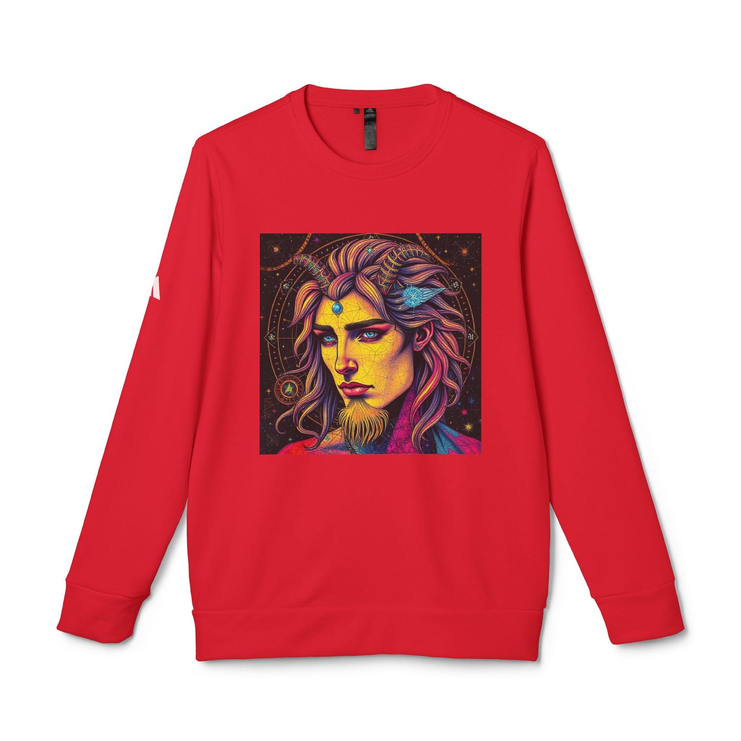 Adidas, Unisex Fleece Crewneck Sweatshirt, Aquarius, Pop Art v1, Zodiac