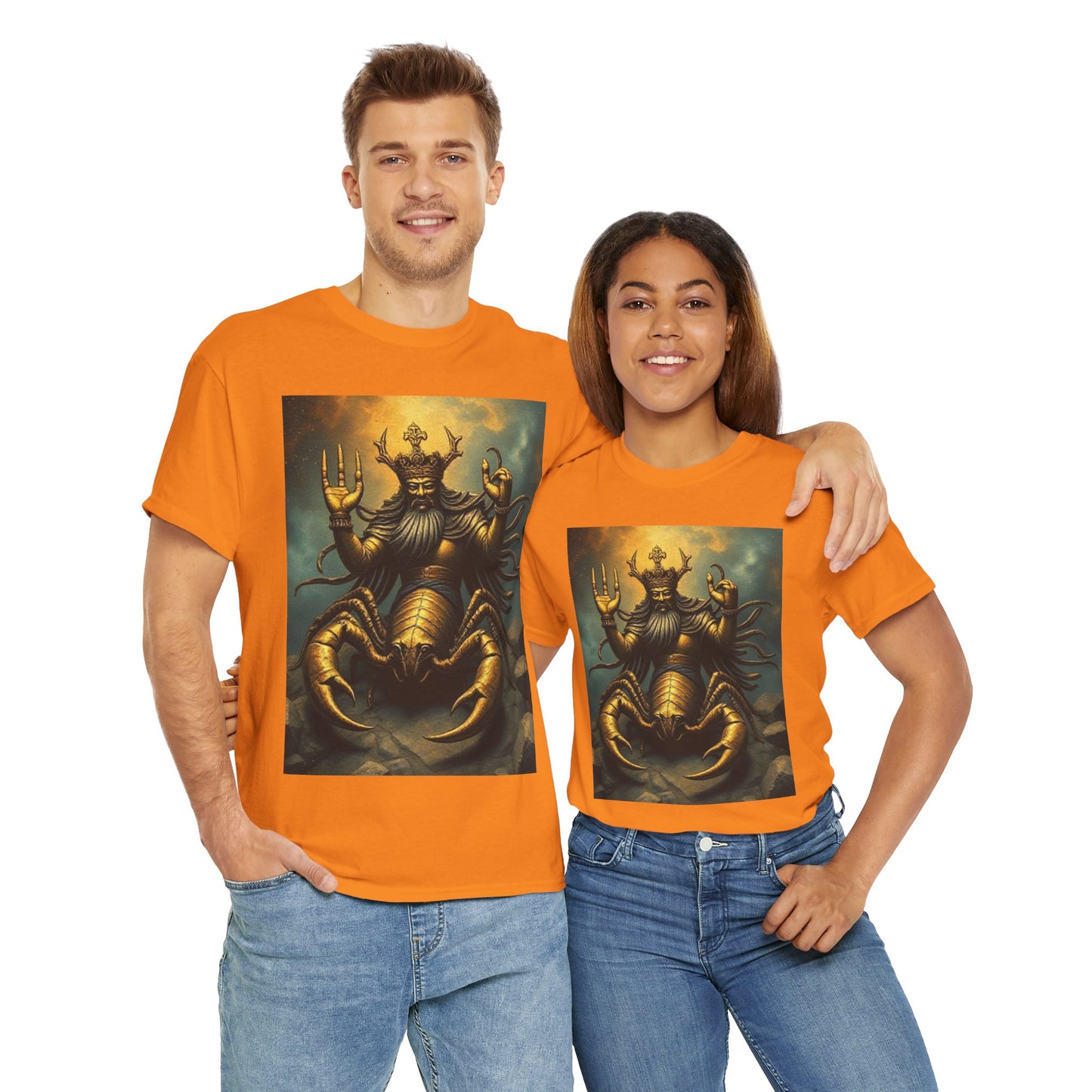 Unisex Heavy Cotton T-Shirt, Desert Scorpio King v1, Zodiac Design