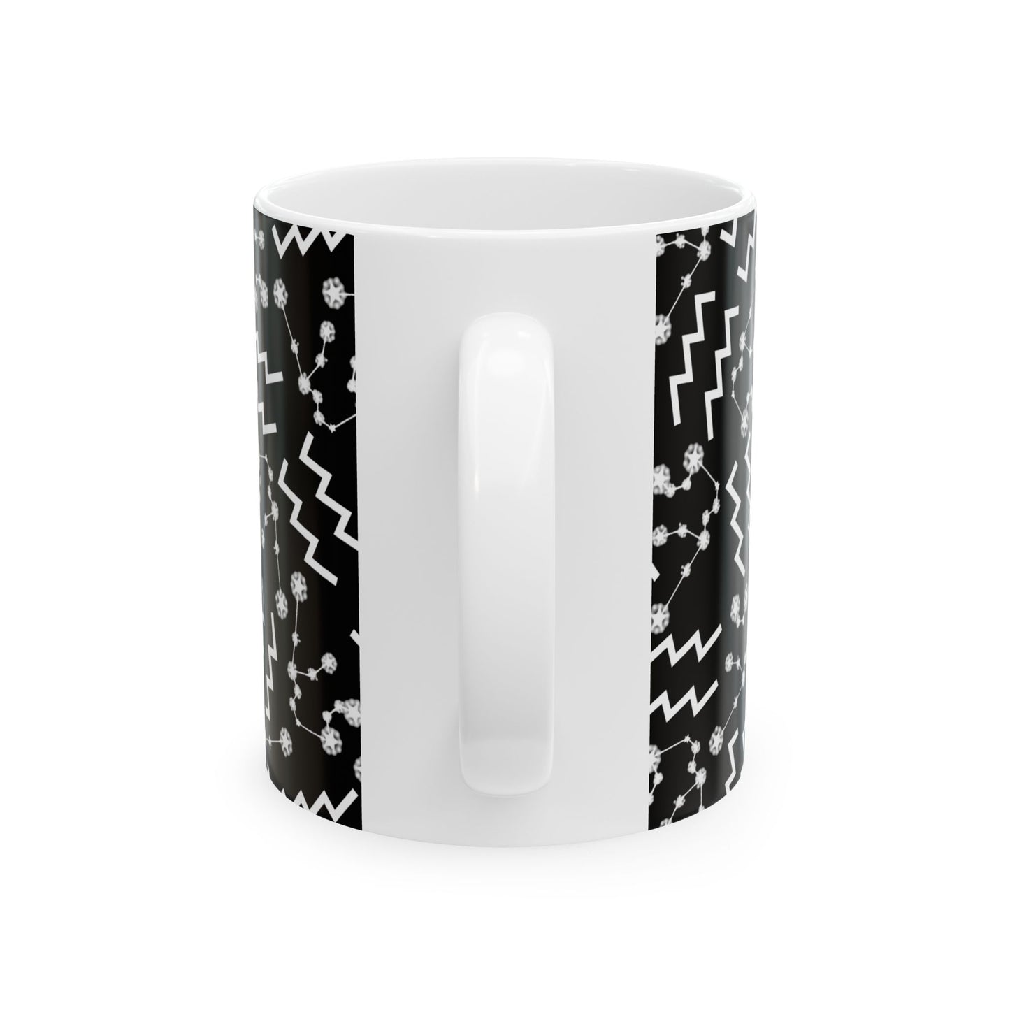 Ceramic Mug, (11oz, 15oz), Ceramic Coffee Mug, Black AOP, Aquarius Zodiac Design