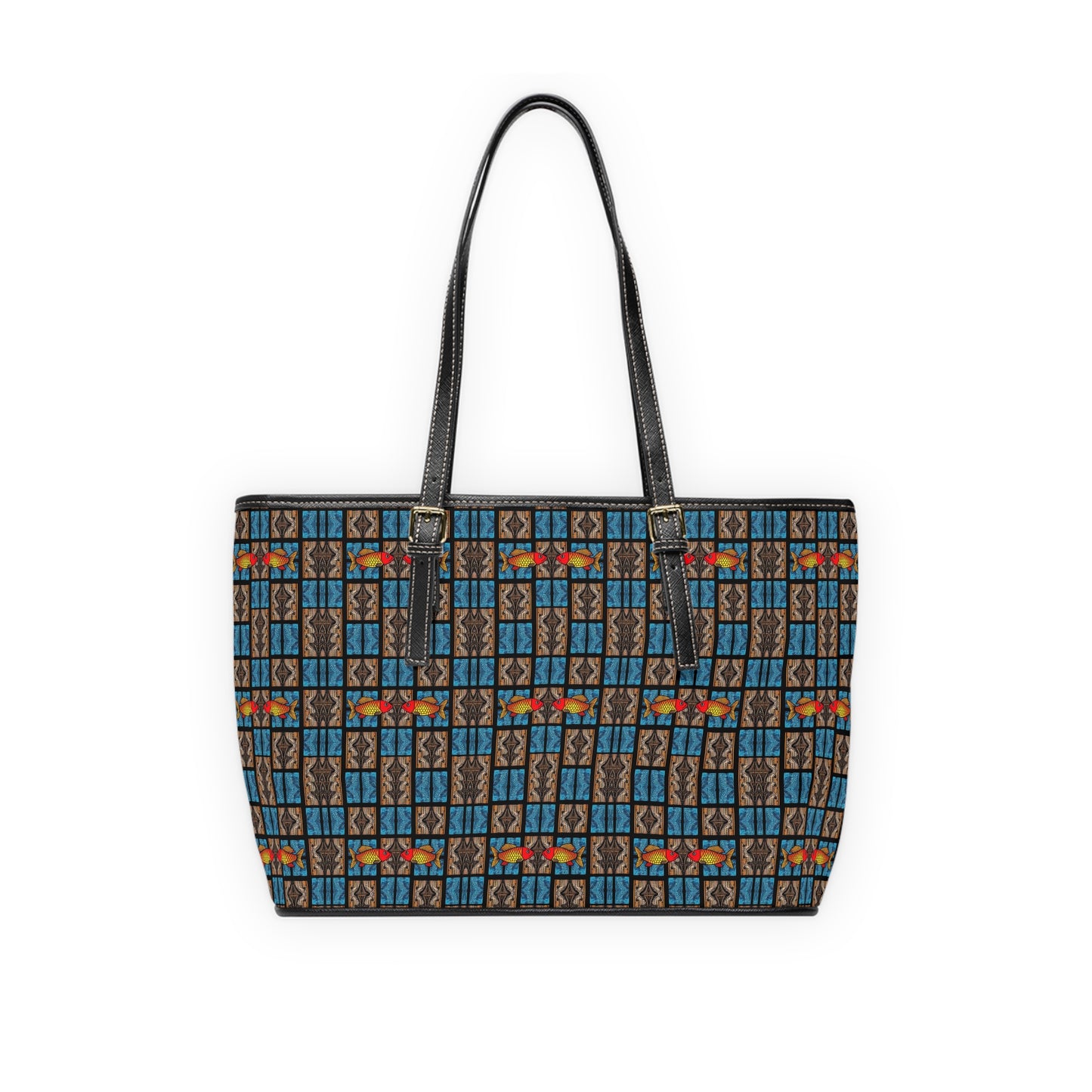 Leather Shoulder Bag, Pisces, Zodiac v4, Shapes Pattern