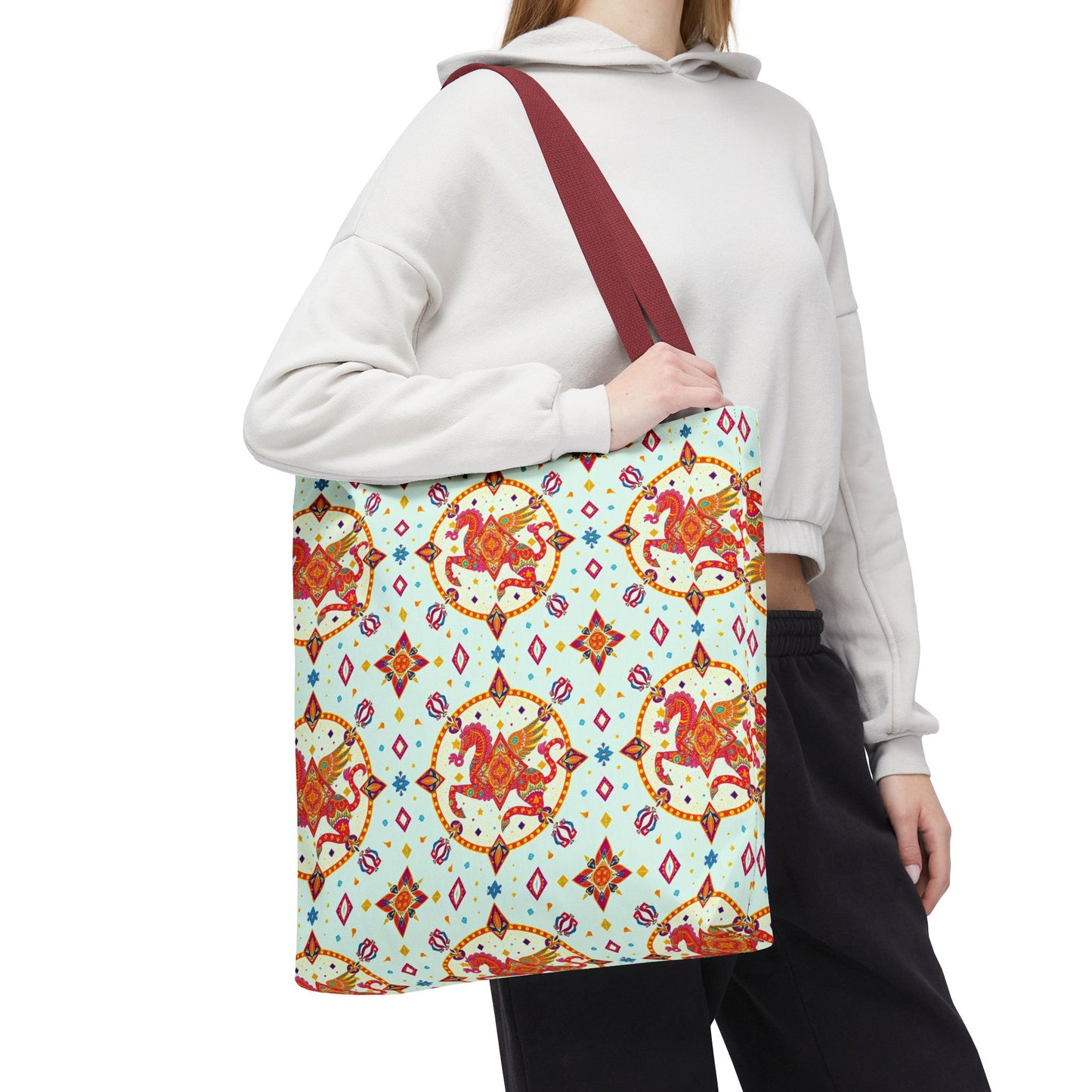 Tote Bag (AOP), Aquarius, Zodiac v1, Jewel Pattern