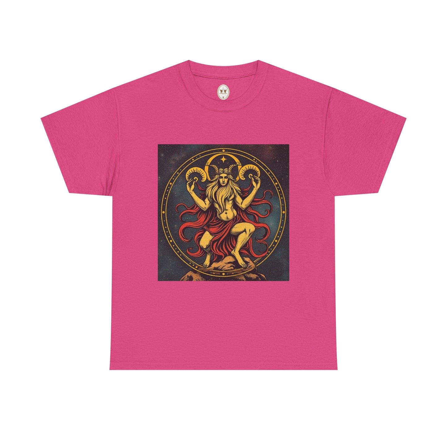 Unisex Heavy Cotton T-Shirt, Aries God 2v, Zodiac Design