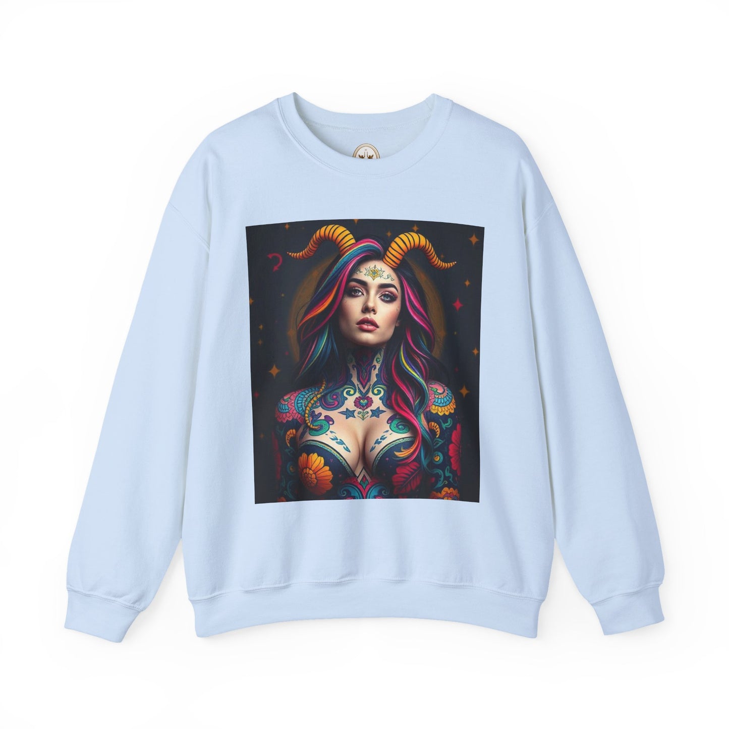 Unisex Heavy Blend™ Crewneck Sweatshirt, Capricorn, Zodiac v3, Sexy Pattern