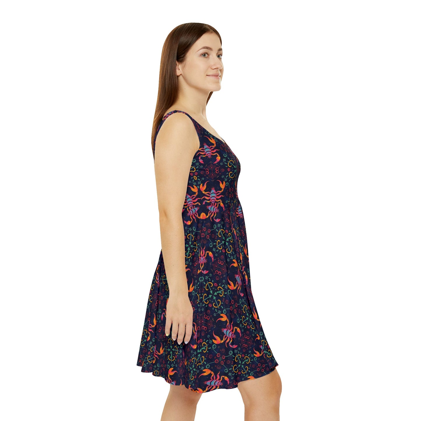 Women's Skater Dress, AOP, Zodiac, Scorpio, Pattern