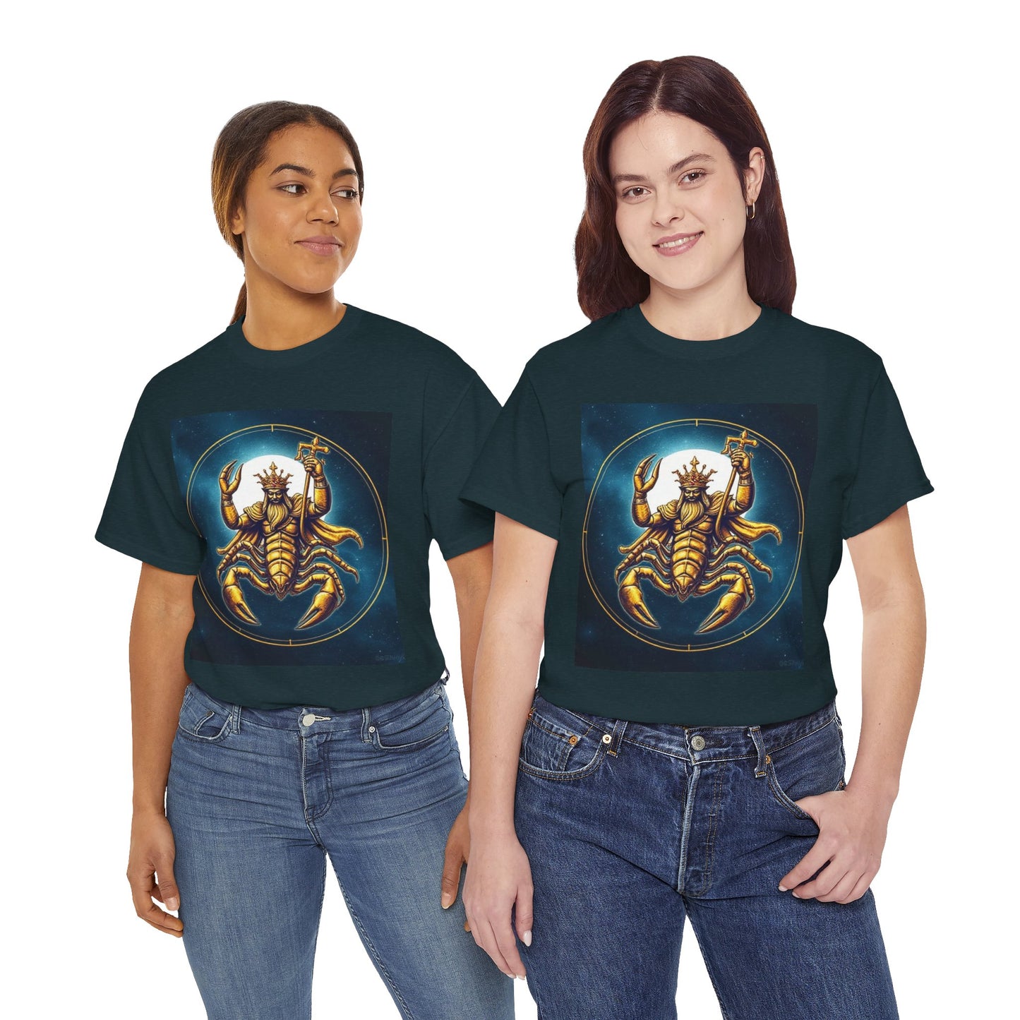 Unisex Heavy Cotton T-Shirt, Moon, Scorpio Zodiac Design
