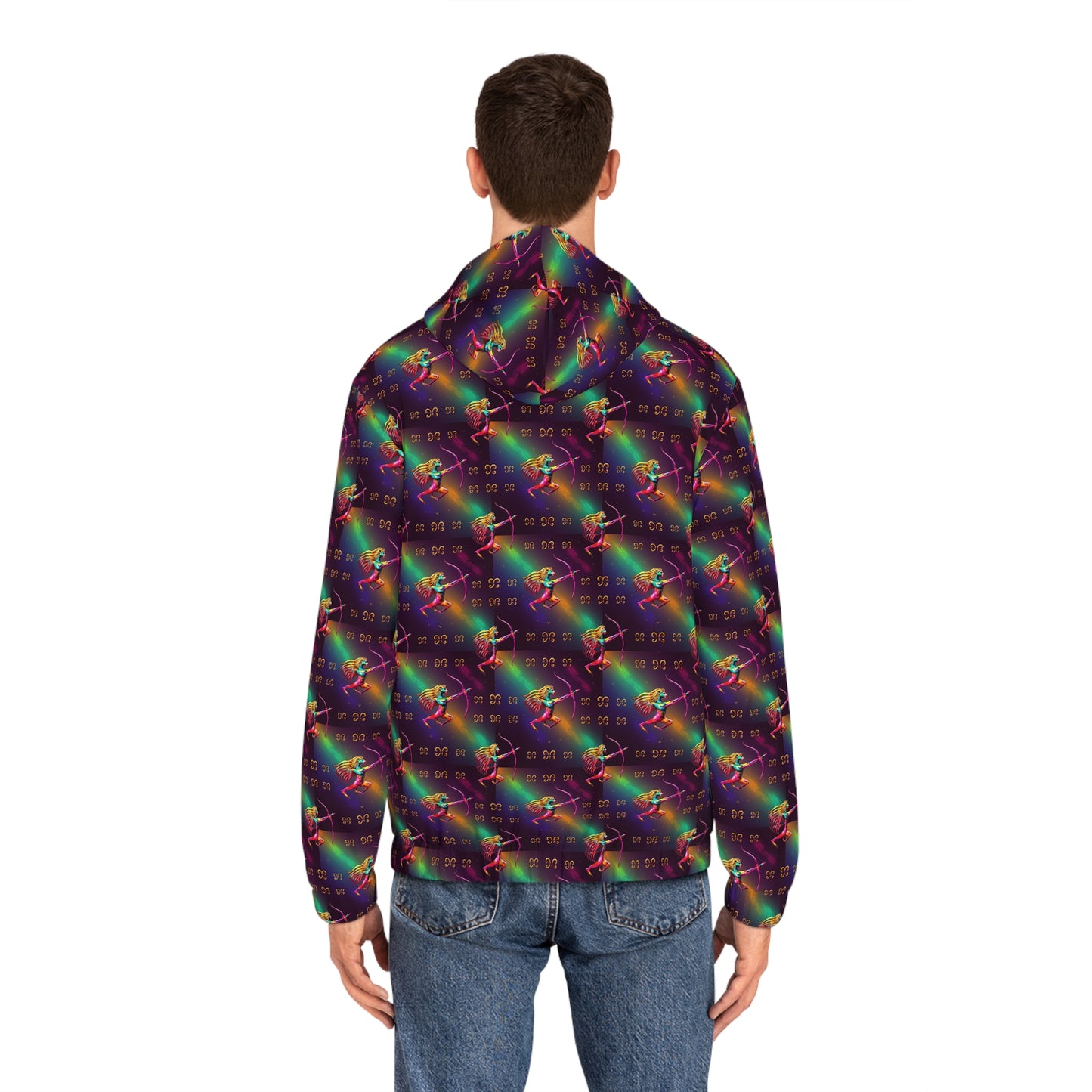 Full-Zip Hoodie (AOP), Sagittarius, Zodiac v3, Pattern