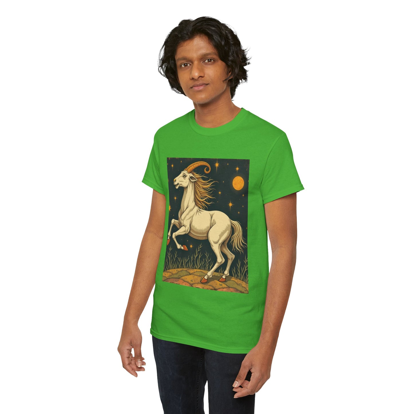 Unisex Heavy Cotton T-Shirt, Aries Animal, Zodiac Design