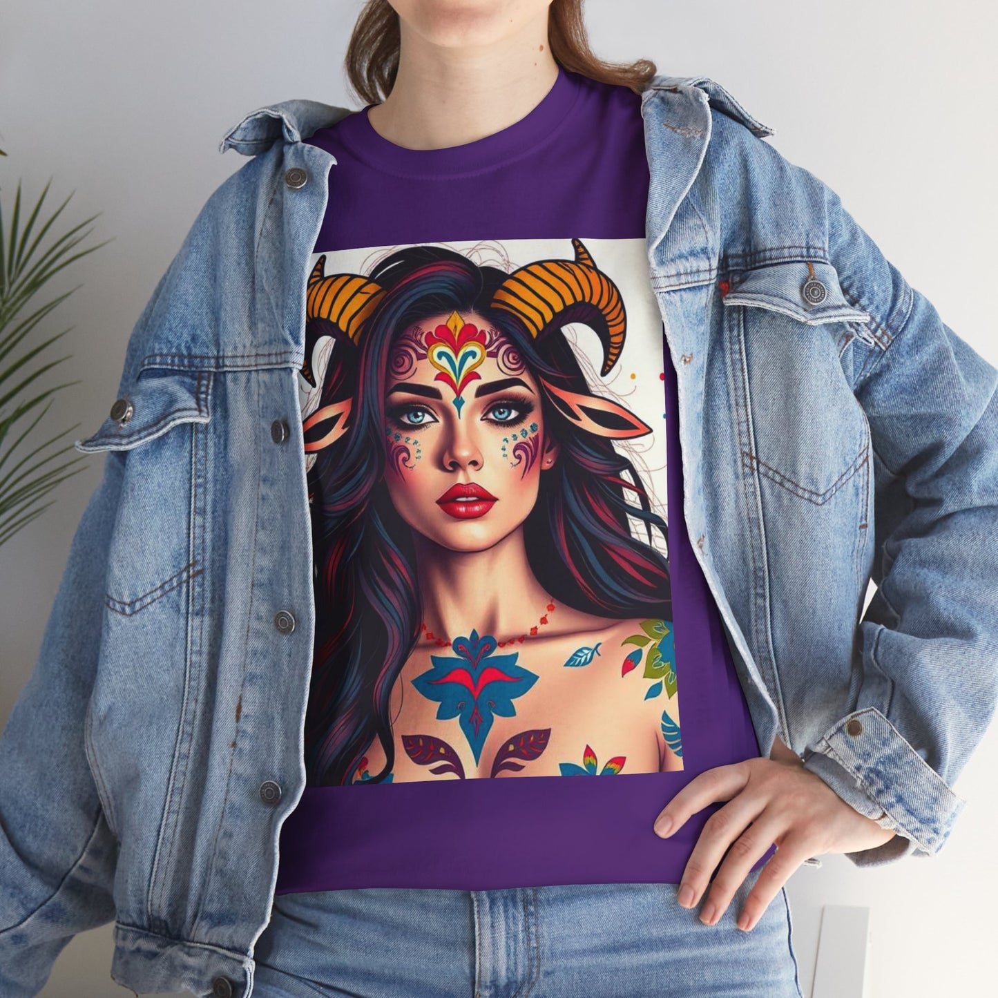 Unisex Heavy Cotton T-Shirt, Taurus, Zodiac v1, Sexy Art