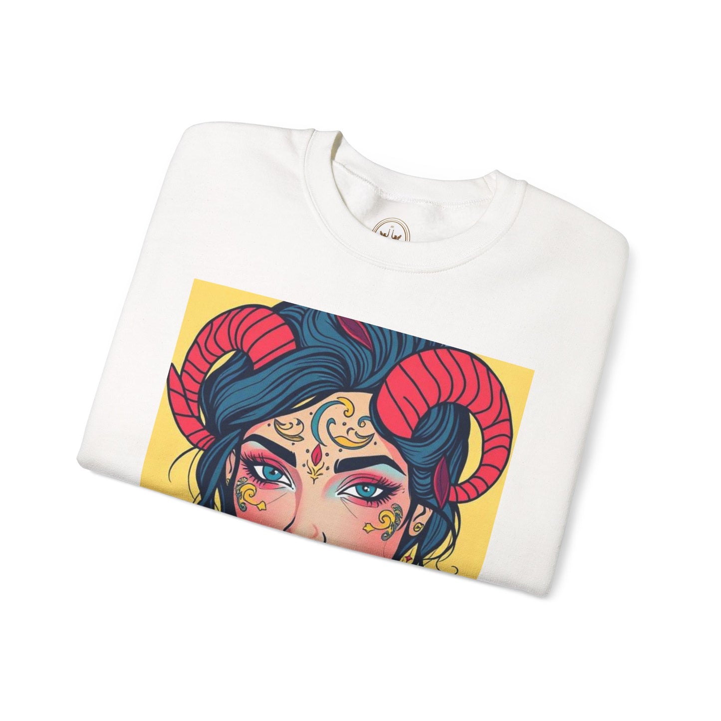 Unisex Heavy Blend™ Crewneck Sweatshirt, Aries, Zodiac v2, Sexy Pattern
