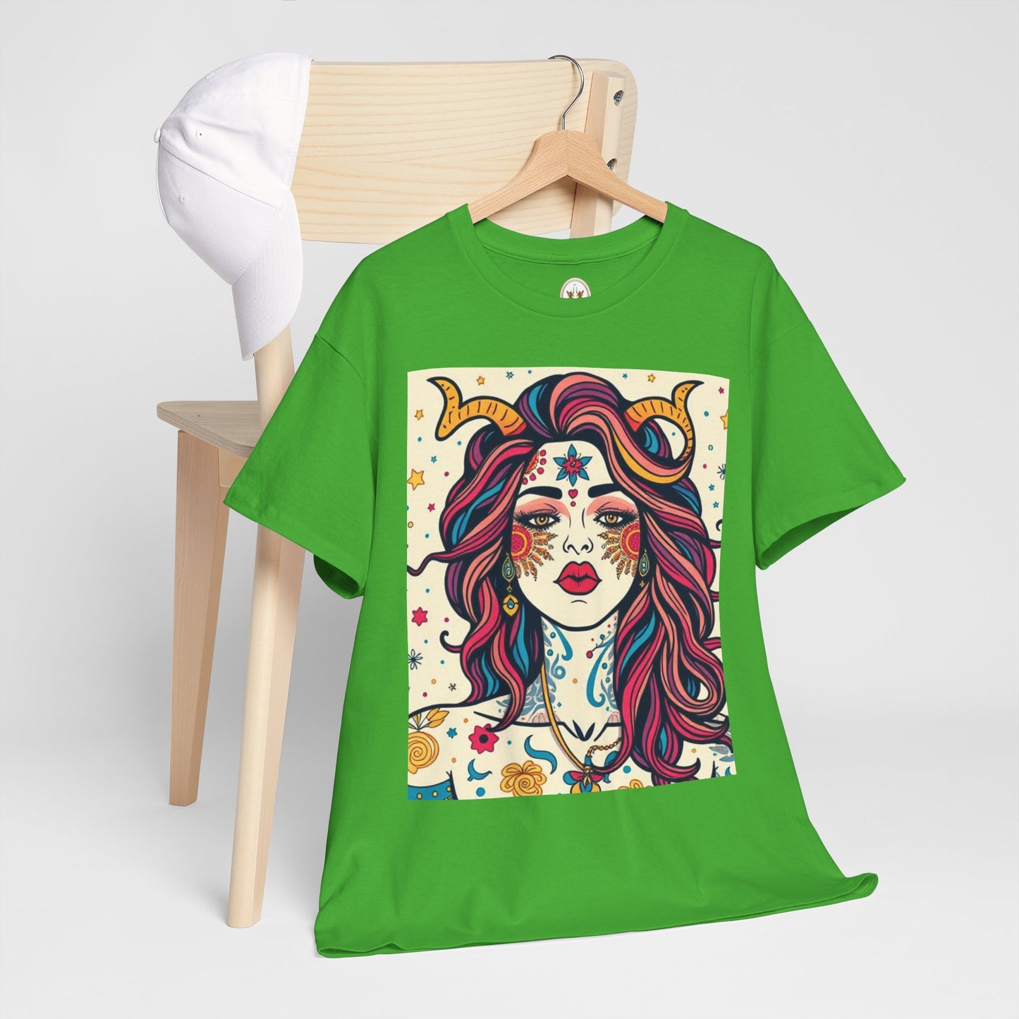 Unisex Heavy Cotton T-Shirt, Virgo, Zodiac v3, Sexy Art