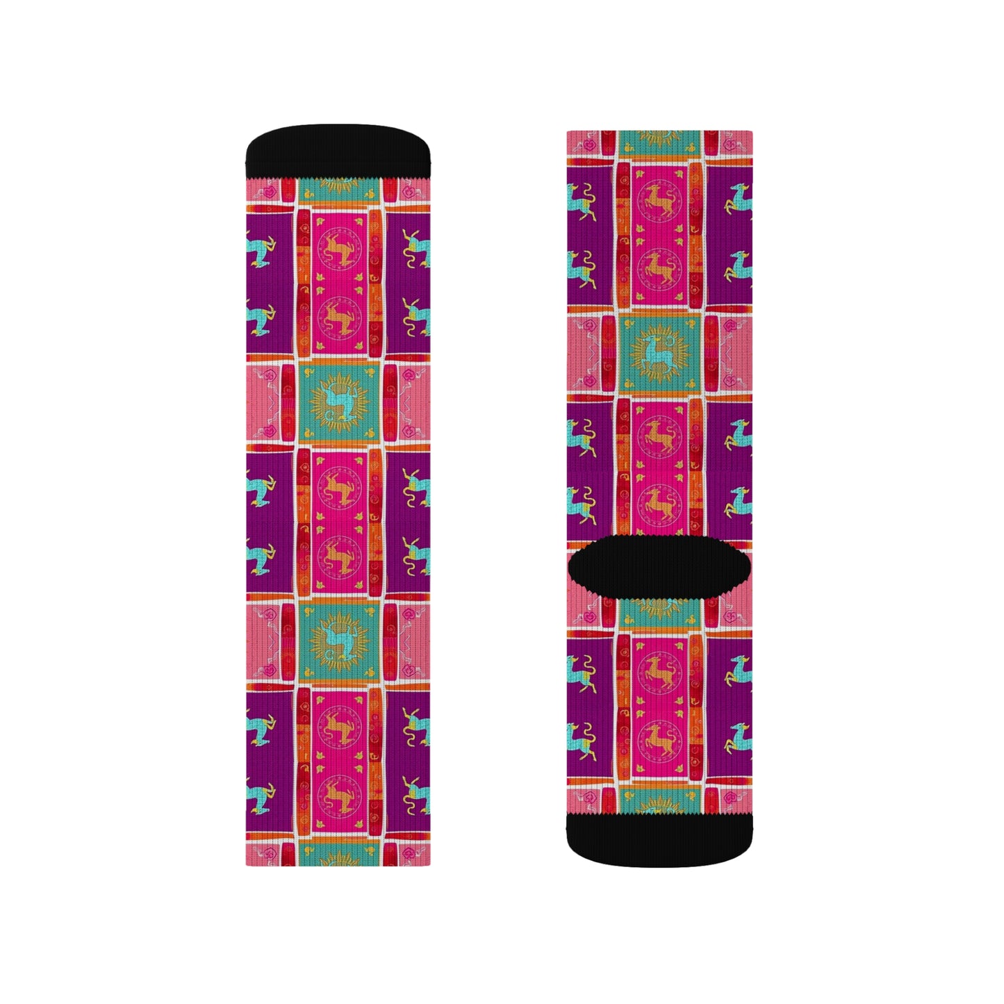 Sublimation Socks, Capricorn, Zodiac v2, Shapes Pattern