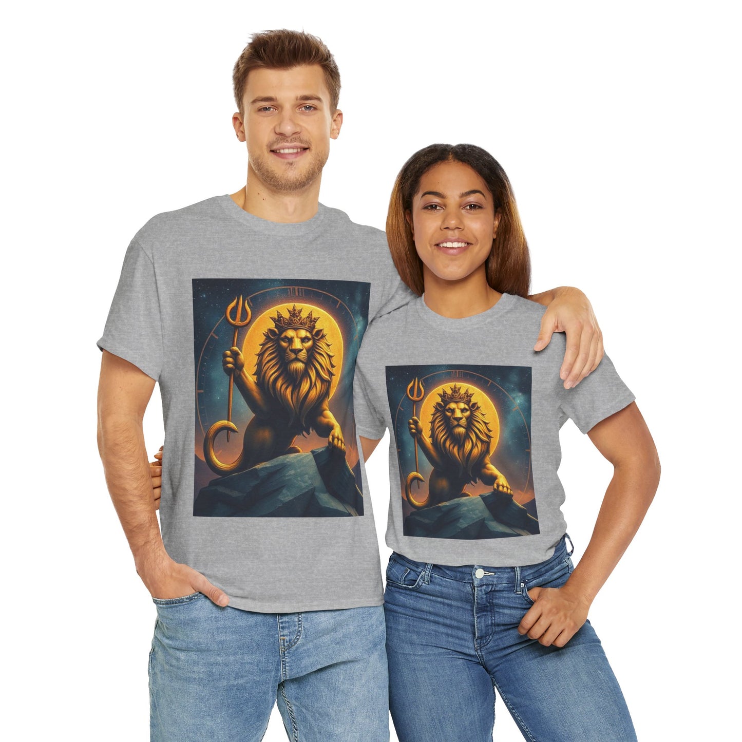 Unisex Heavy Cotton T-Shirt, King of Lion v3, Leo Zodiac Design