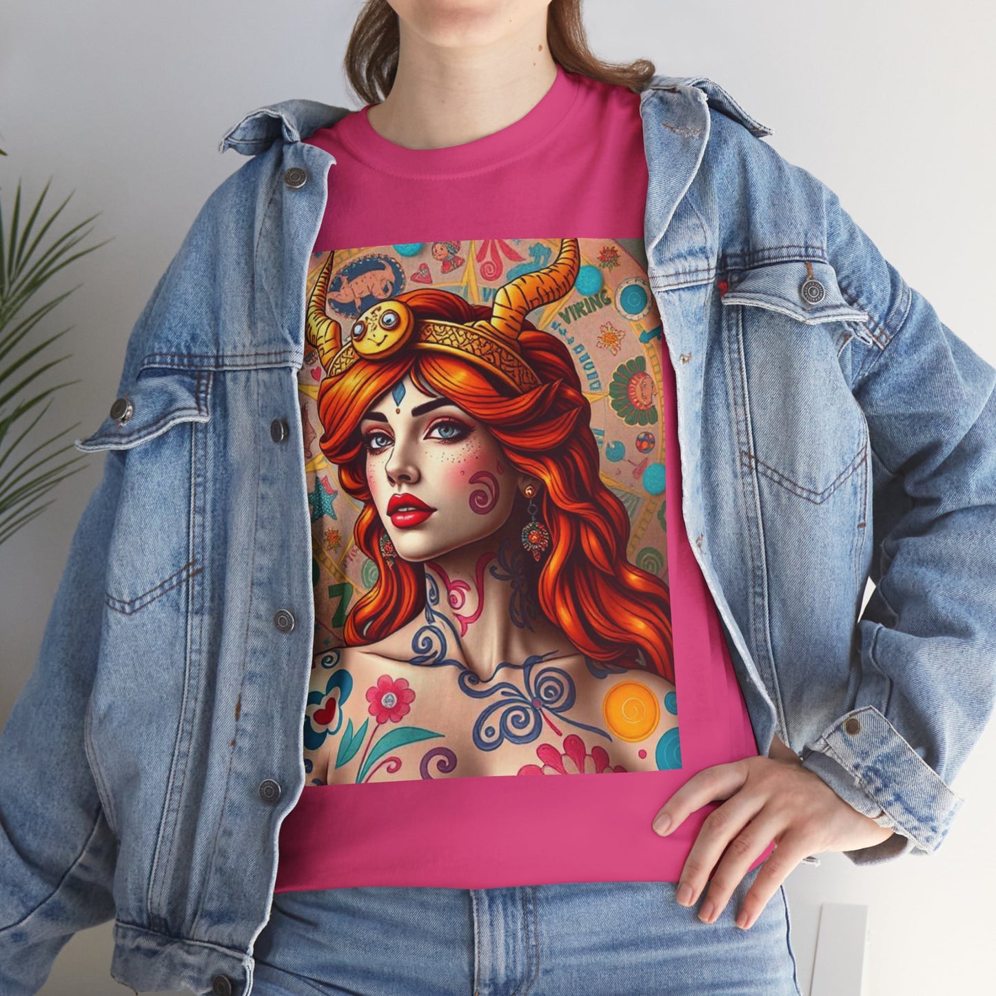 Unisex Heavy Cotton T-Shirt, Virgo, Zodiac v1, Sexy Art