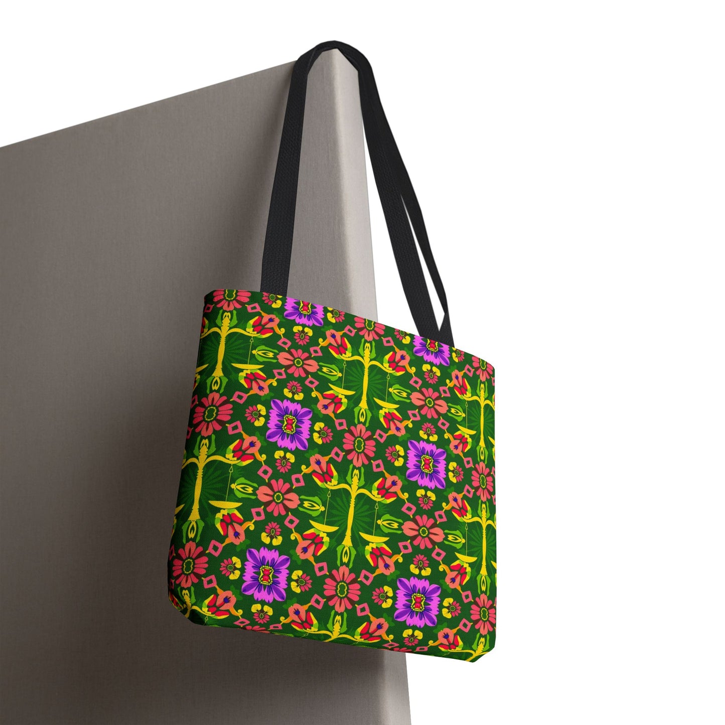 Tote Bag (AOP), Libra, Zodiac, Flower Pattern