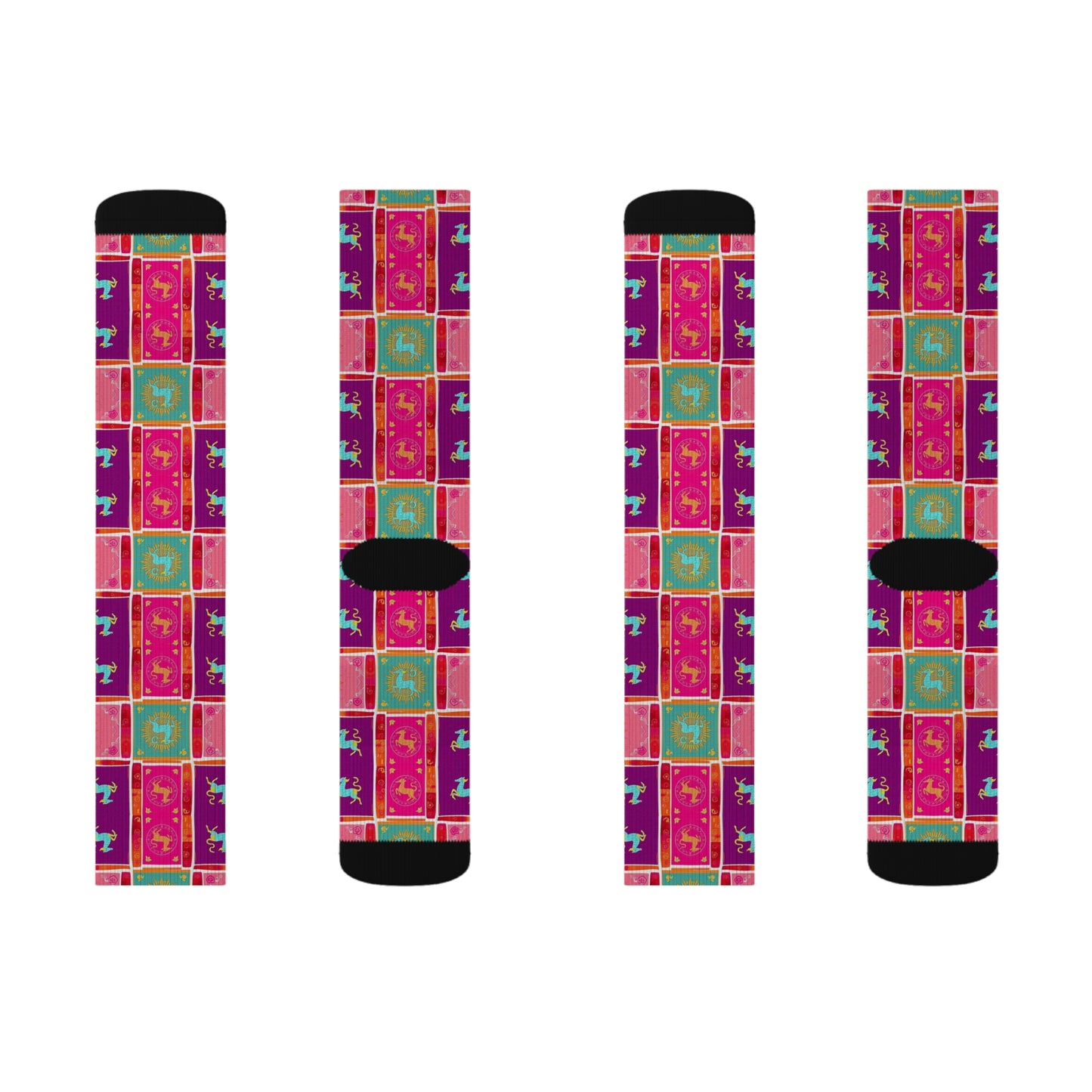 Sublimation Socks, Capricorn, Zodiac v2, Shapes Pattern