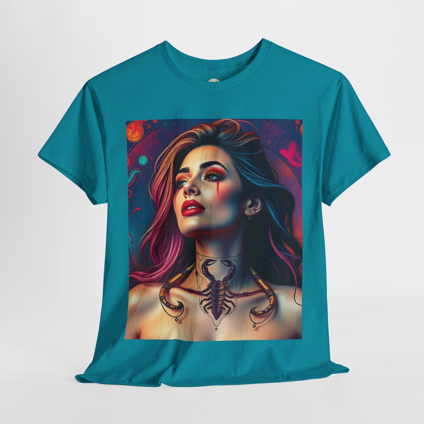 Unisex Heavy Cotton T-Shirt, Scorpio, Zodiac v1, Sexy Art