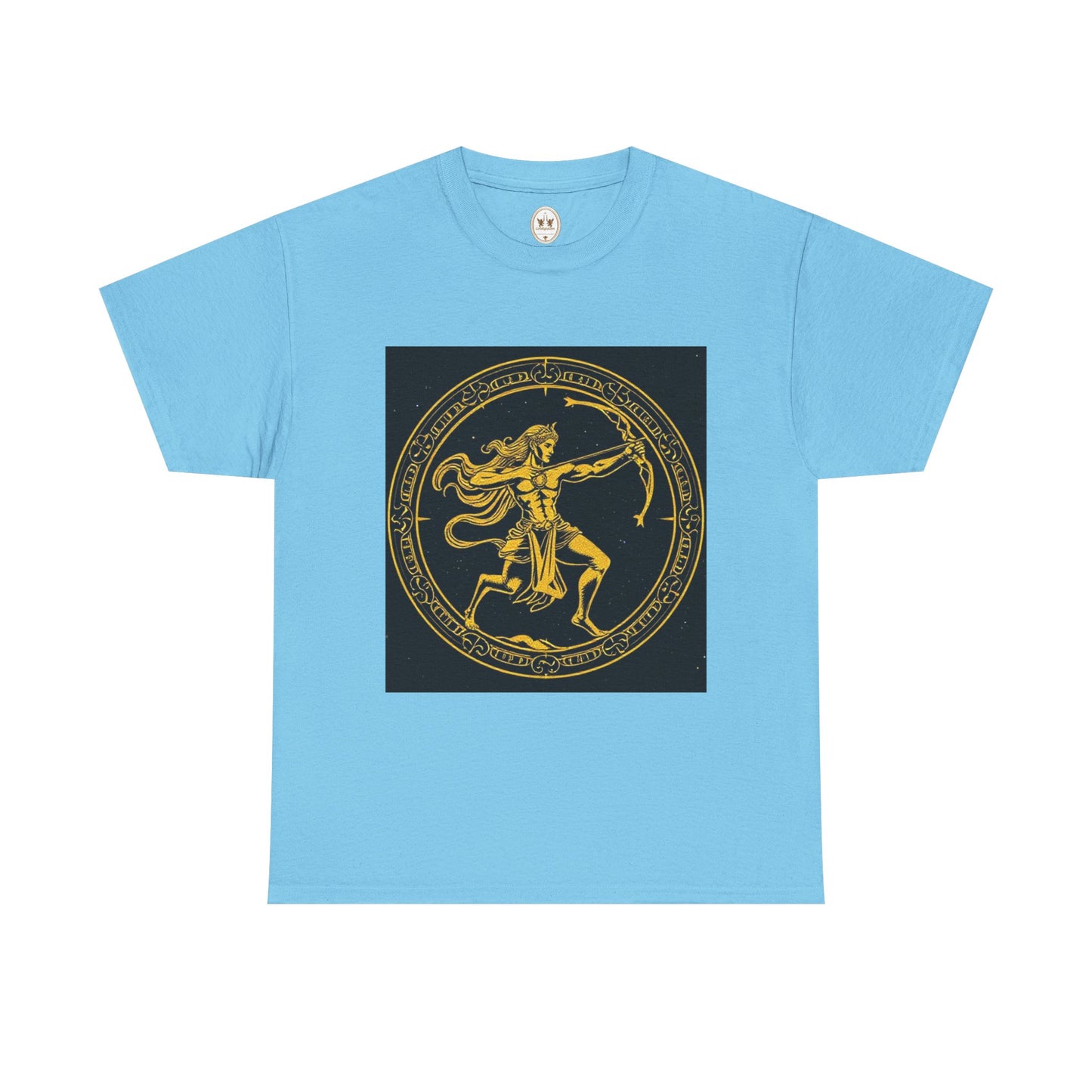 Unisex Heavy Cotton T-Shirt, Mythical Faun/Satyr, Sagittarius Zodiac Design