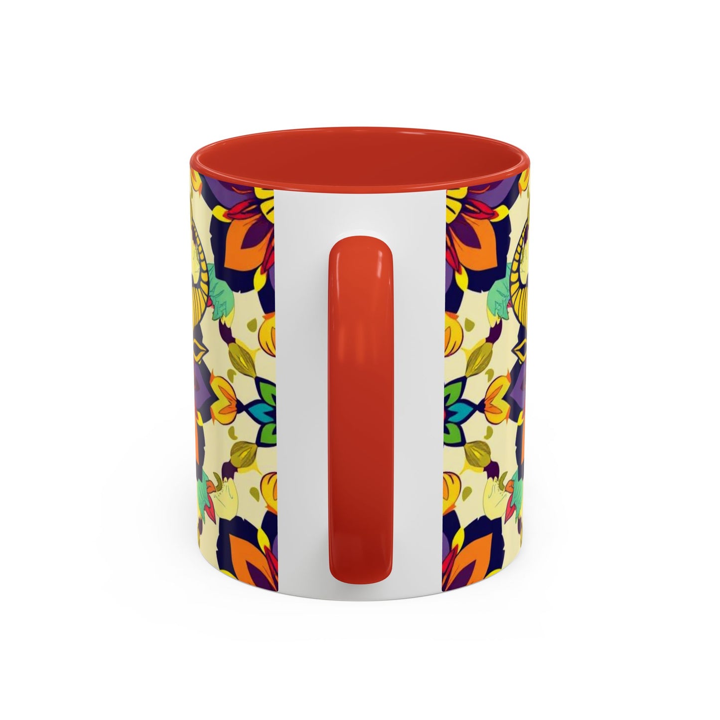 Accent Coffee Mug, Taurus, Zodiac v3. Flower Pattern, (11, 15oz)