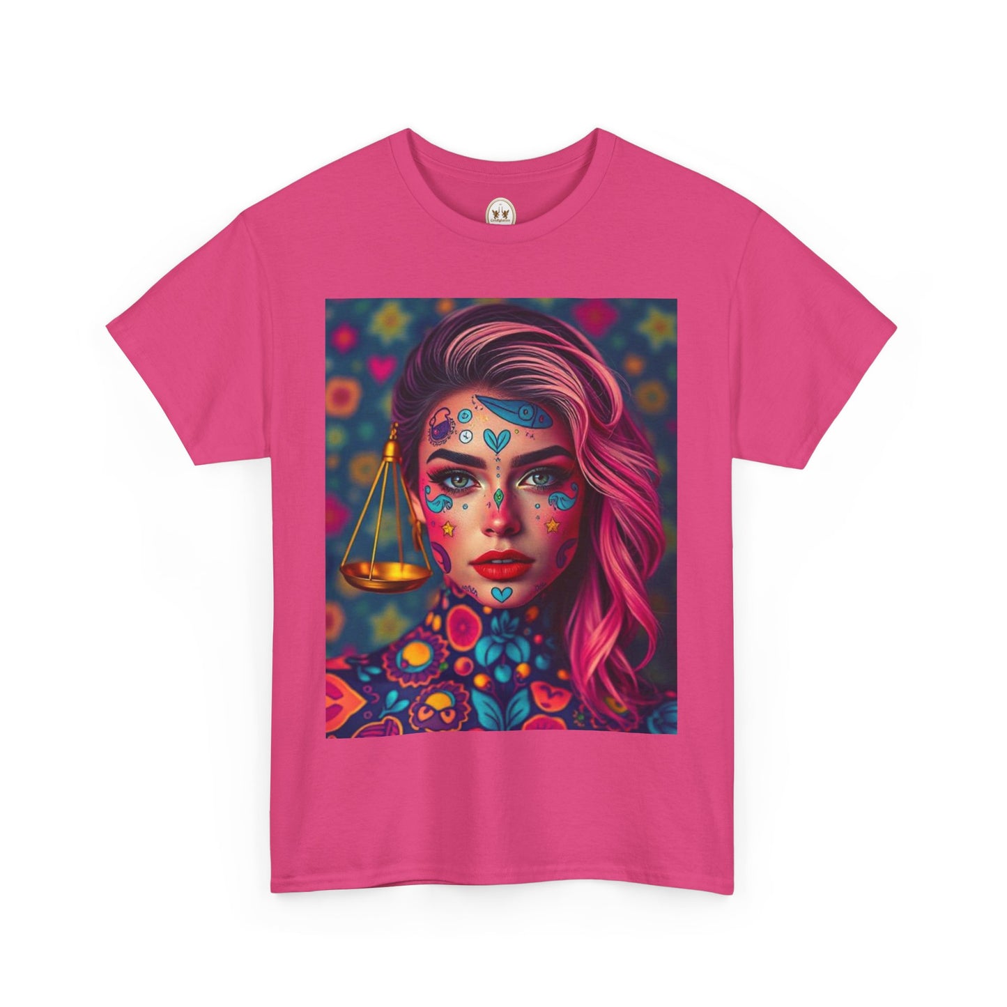 Unisex Heavy Cotton T-Shirt, Libra, Zodiac v2, Sexy Art