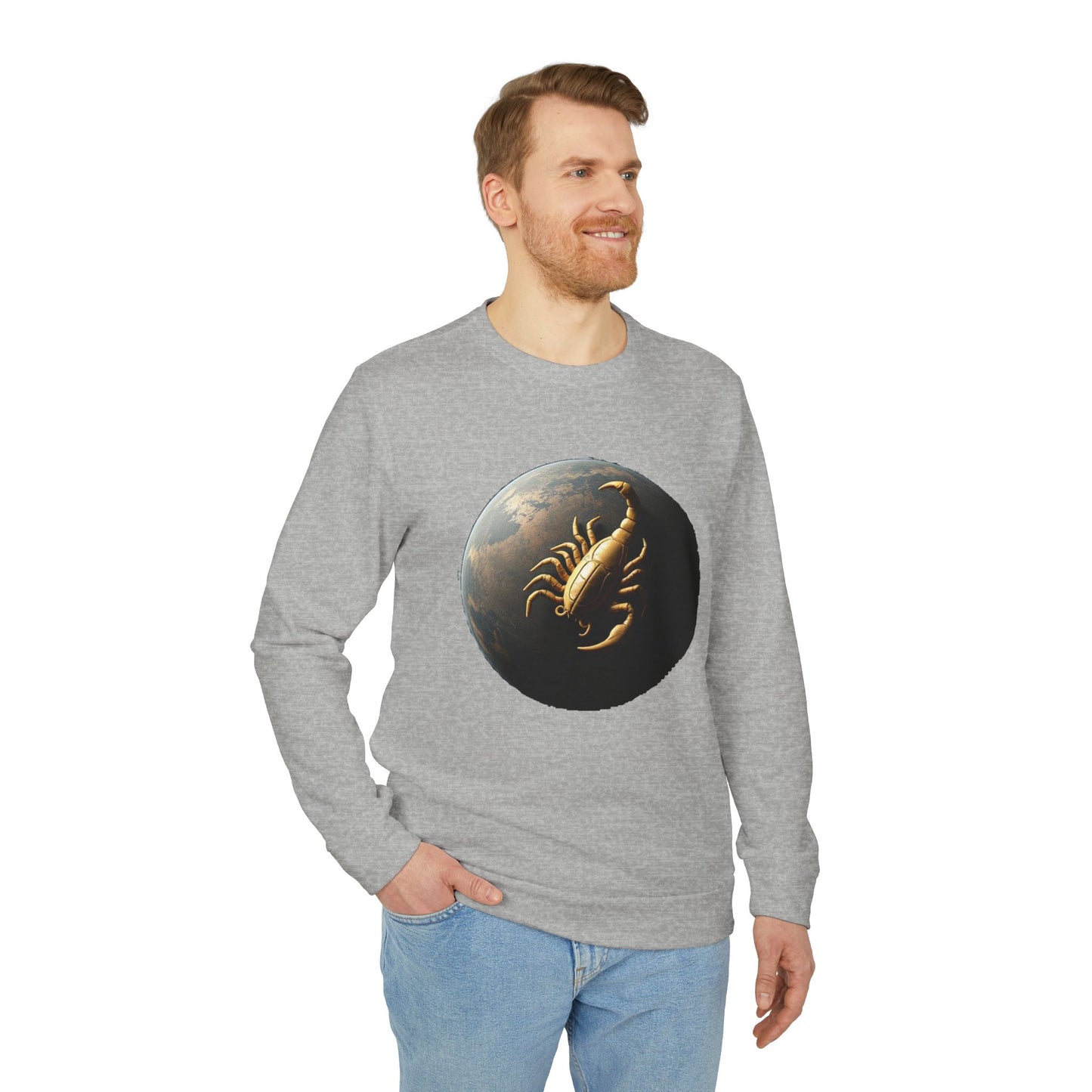 Adidas, Unisex Fleece Crewneck Sweatshirt, Scorpio, Planet Animal, Zodiac