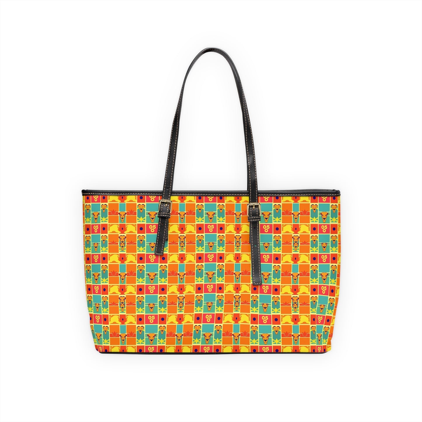 Leather Shoulder Bag, Leo, Zodiac v3, Shapes Pattern