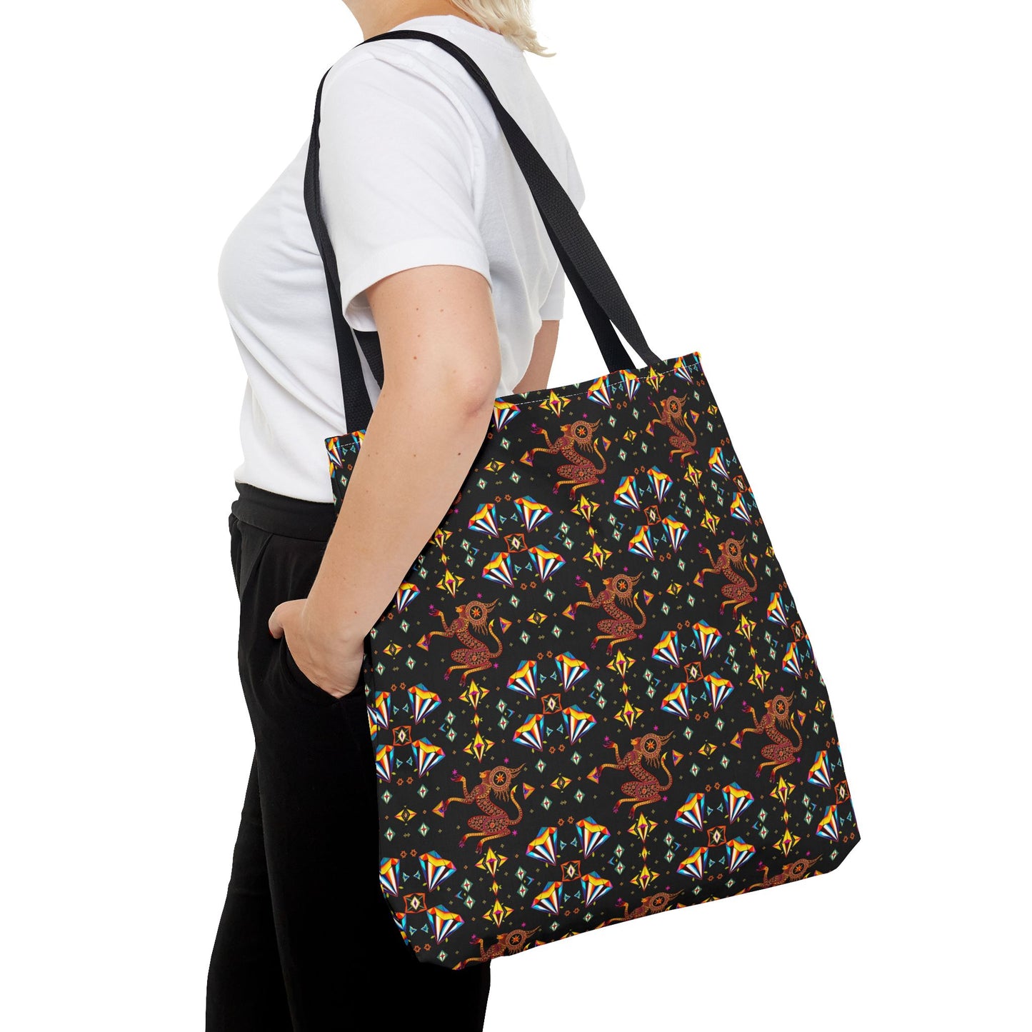 Tote Bag (AOP), Virgo, Zodiac, Jewel Pattern