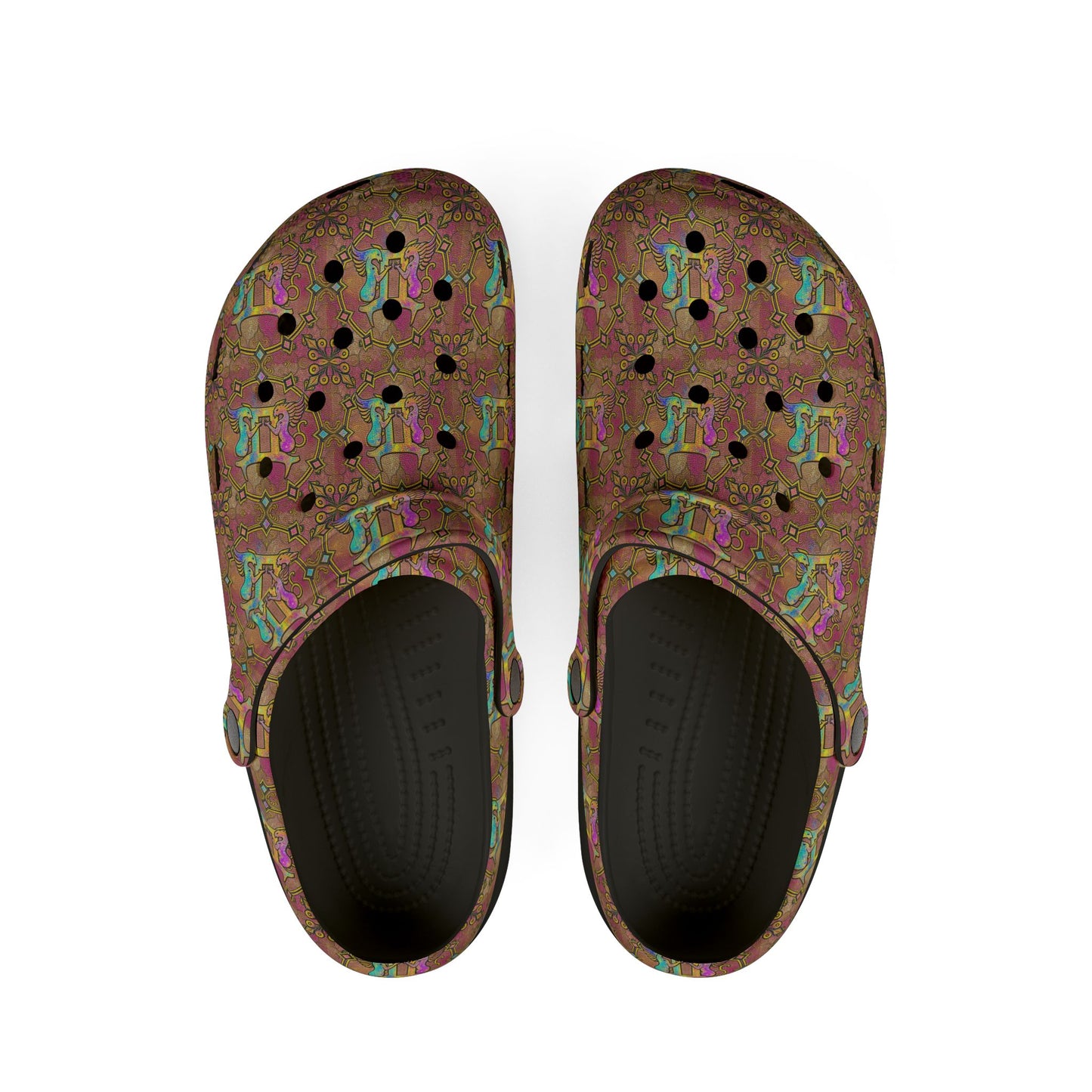 EVA Foam Rubber Shoes, (AOP), Gemini, Zodiac v4, Pattern
