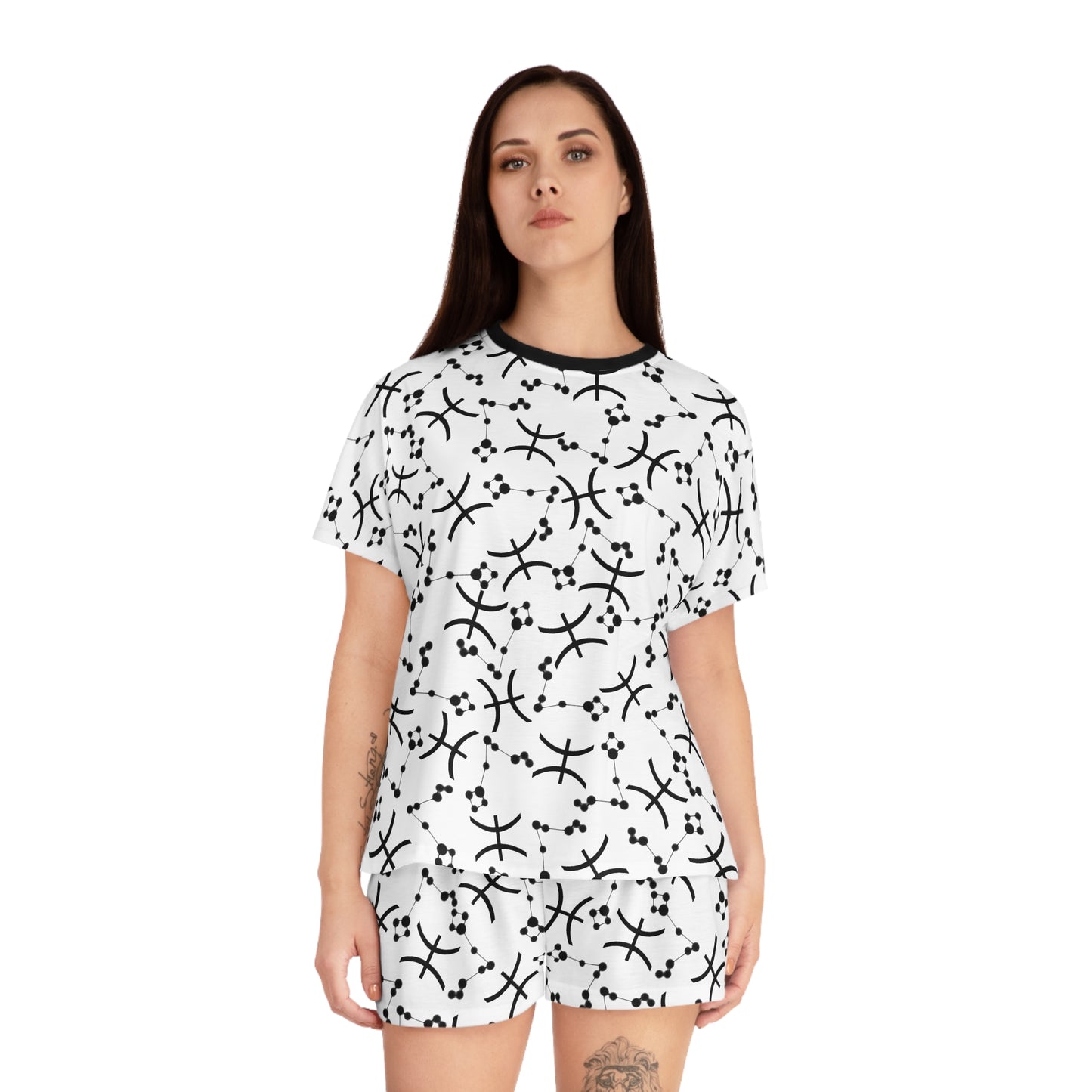 Women's Short Pajama Set Pisces Zodiac Sign (AOP)