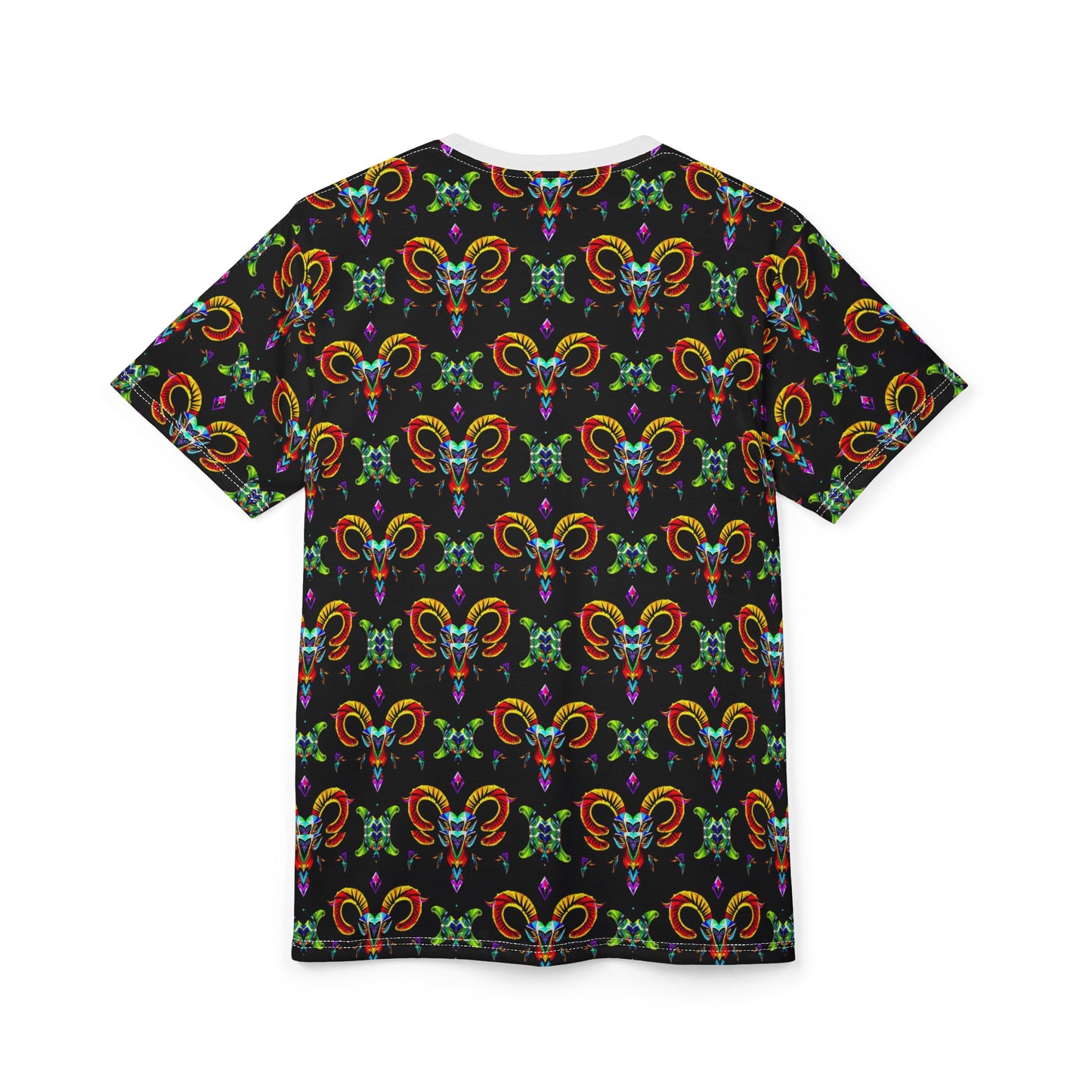 Unisex Cut & Sew T-Shirt, (AOP), Aries, Zodiac, Jewels Pattern