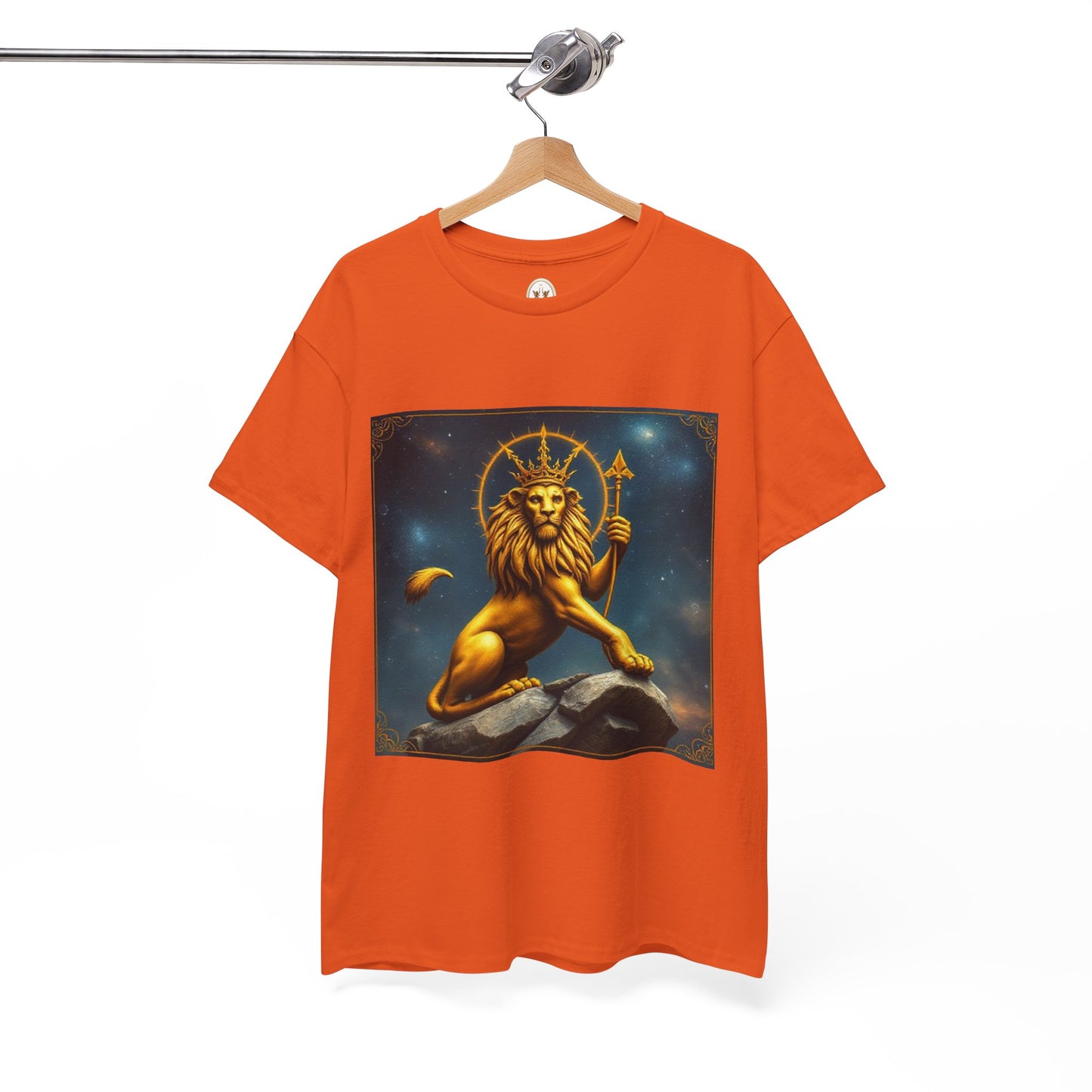 Unisex Heavy Cotton T-Shirt, King of Lions, Leo Zodiac Design