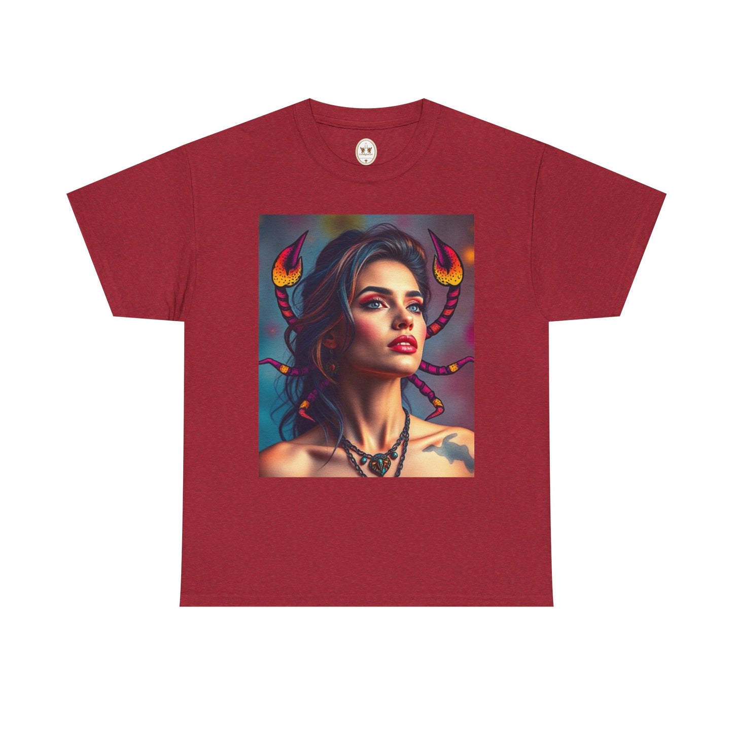 Unisex Heavy Cotton T-Shirt, Scorpio, Zodiac v2, Sexy Art