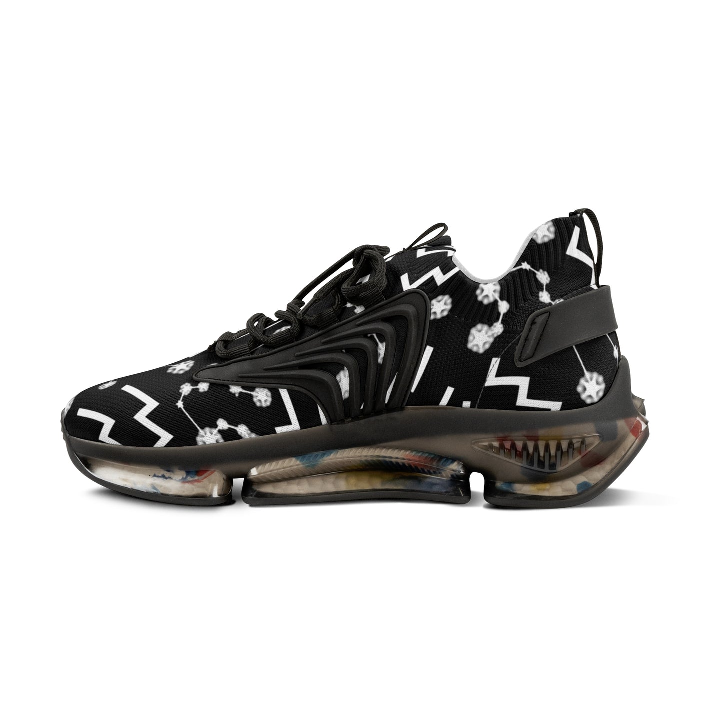 Men's Mesh Sneakers, Aquarius Zodiac Sign, AOP, Black