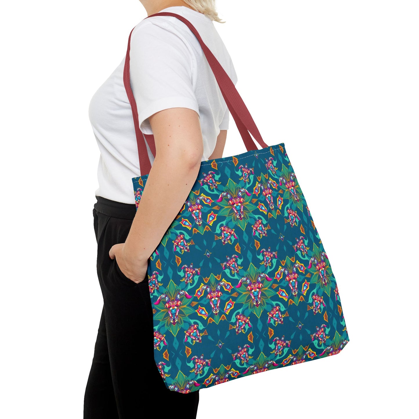 Tote Bag (AOP), Taurus, Zodiac v1, Jewel Pattern