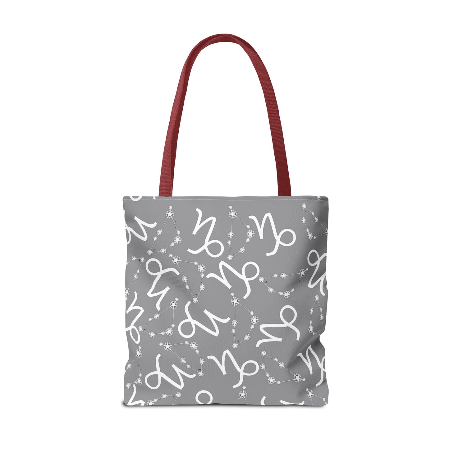 Tote Bag, Capricorn Zodiac Sign, AOP, (Grey, White)