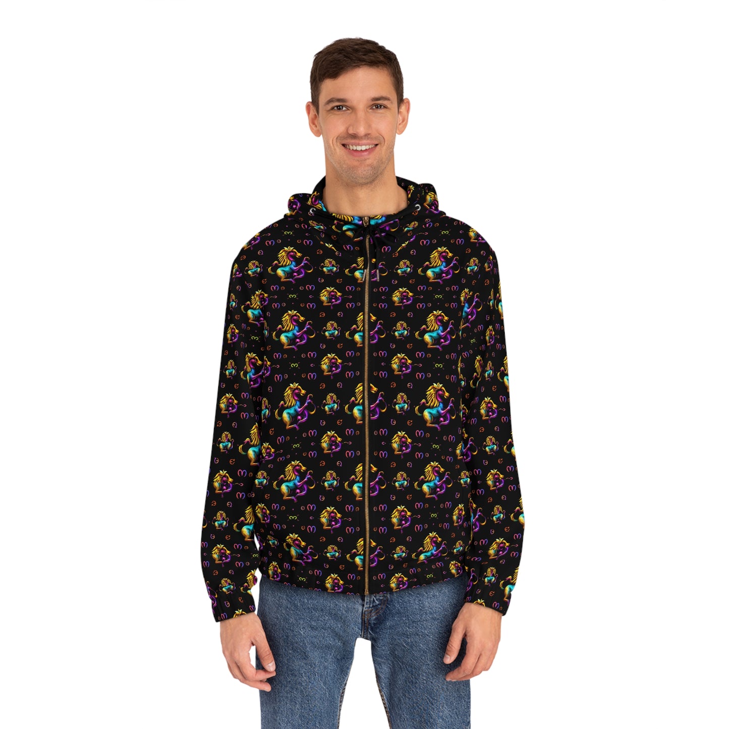 Full-Zip Hoodie (AOP), Virgo, Zodiac v1, Pattern
