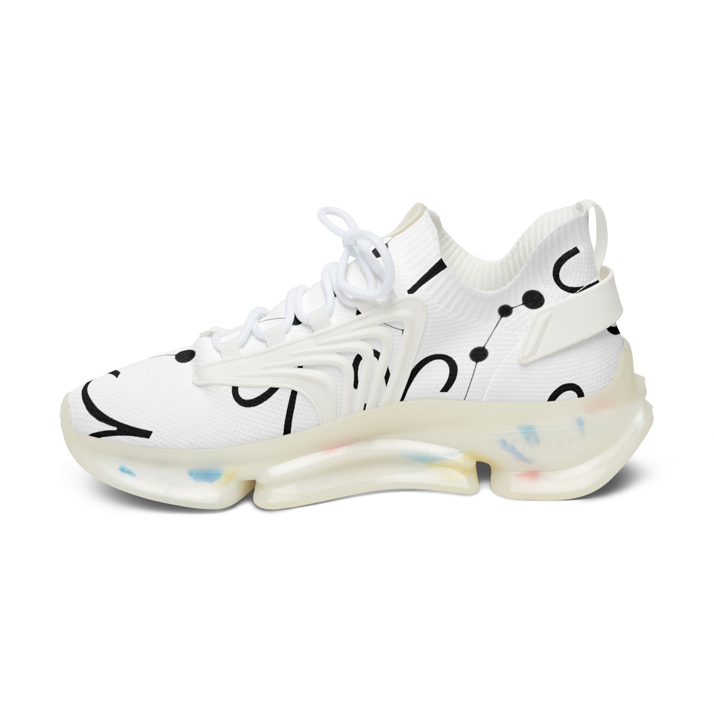Women's Mesh Sneakers, Constellation & Symbol, Aries Zodiac Sign, AOP