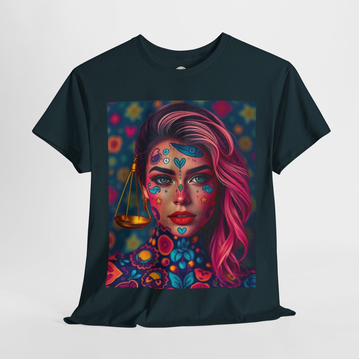 Unisex Heavy Cotton T-Shirt, Libra, Zodiac v2, Sexy Art
