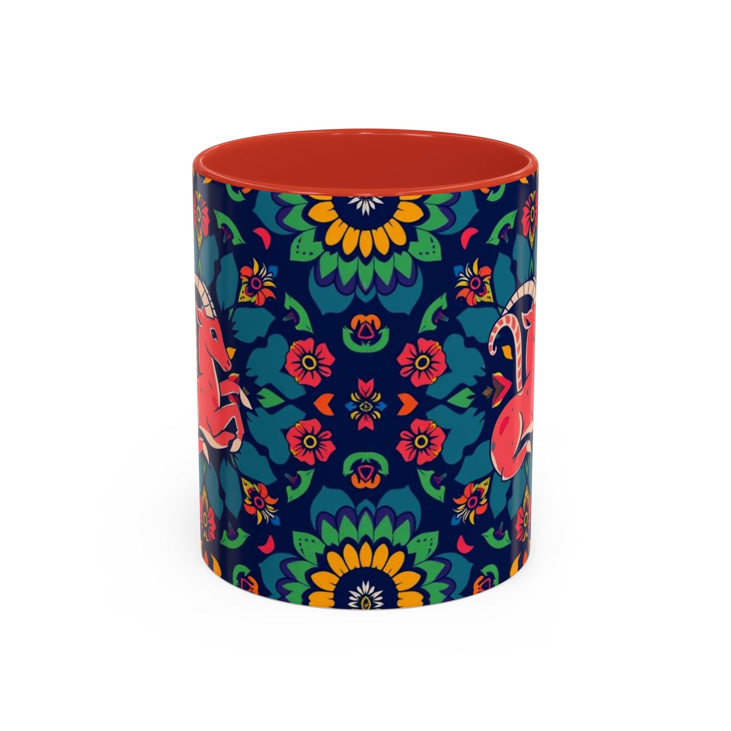 Accent Coffee Mug, Capricorn, Zodiac, Flower Pattern, (11, 15oz)