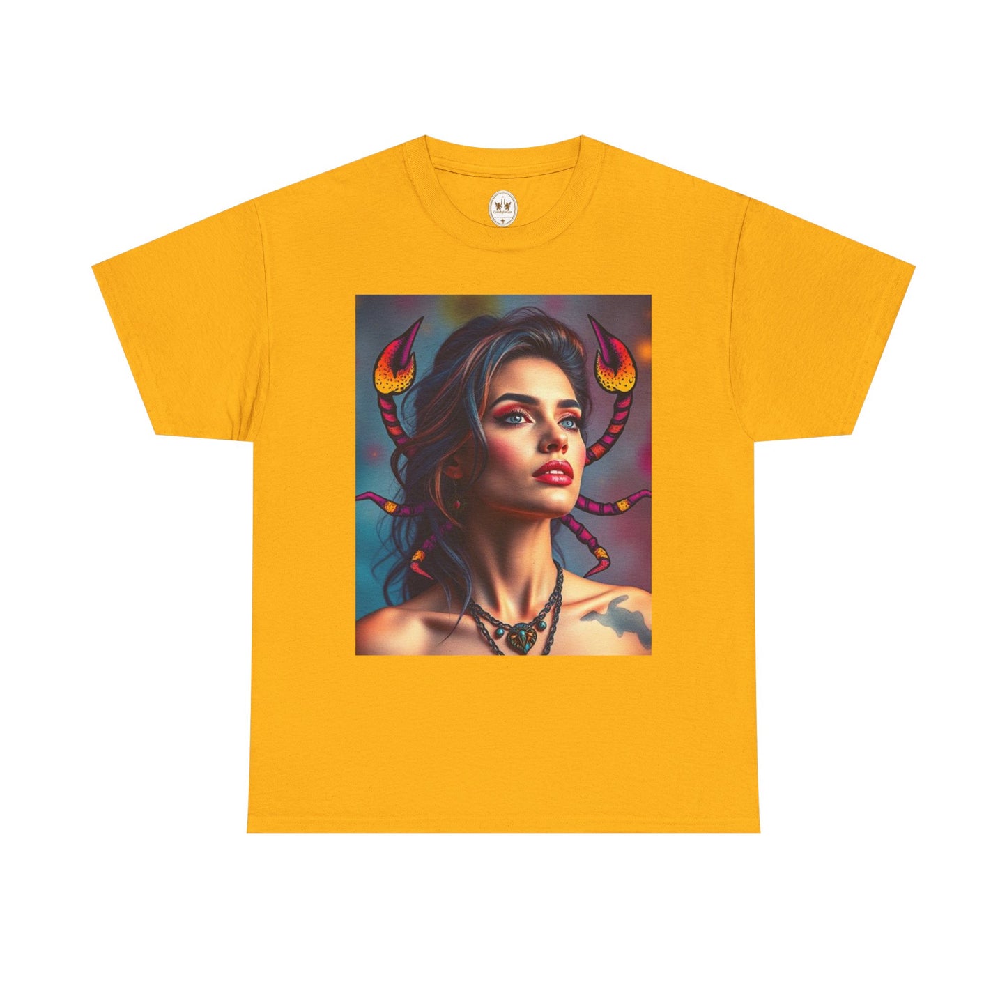 Unisex Heavy Cotton T-Shirt, Scorpio, Zodiac v2, Sexy Art