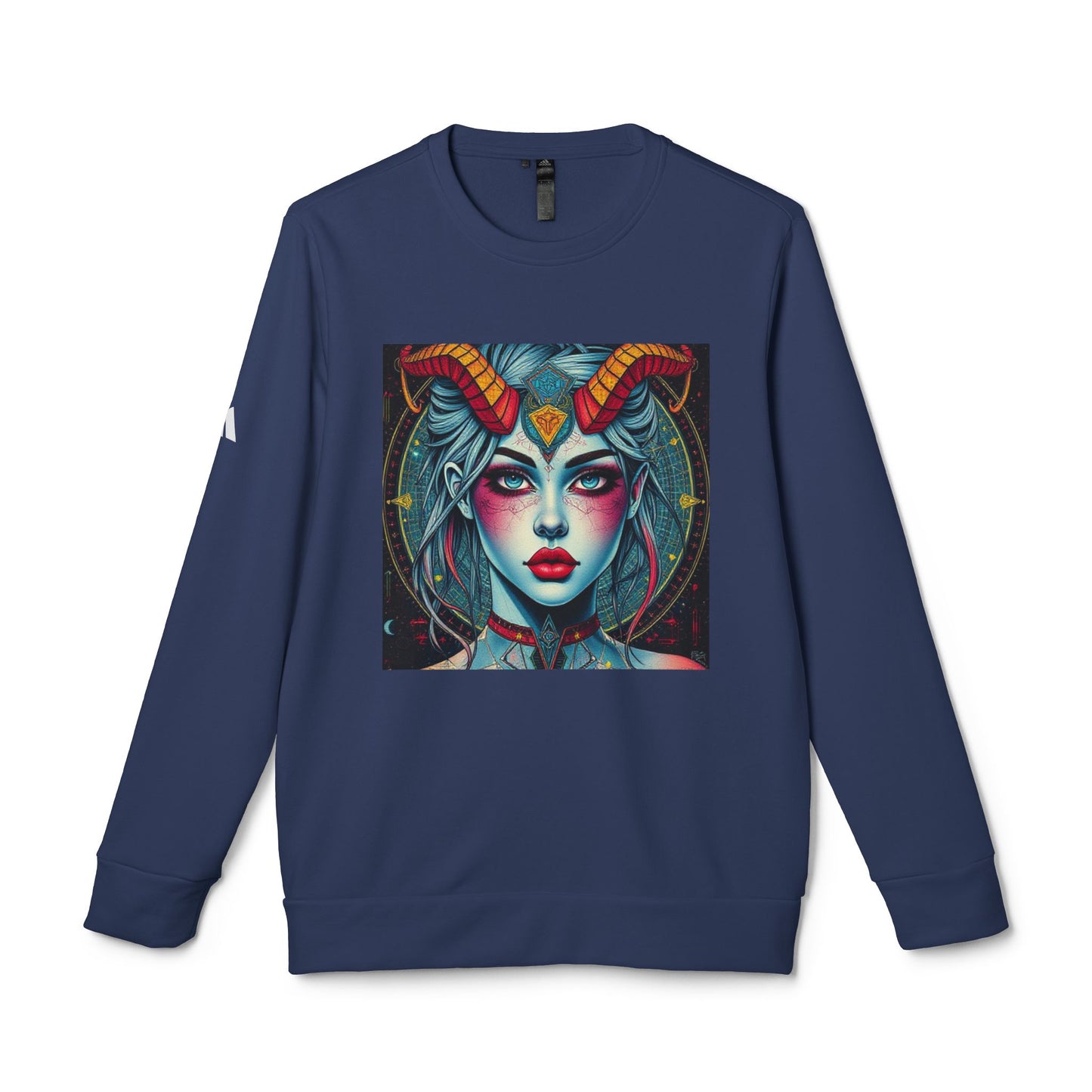Adidas, Unisex Fleece Crewneck Sweatshirt, Capricorn, Pop Art, Zodiac