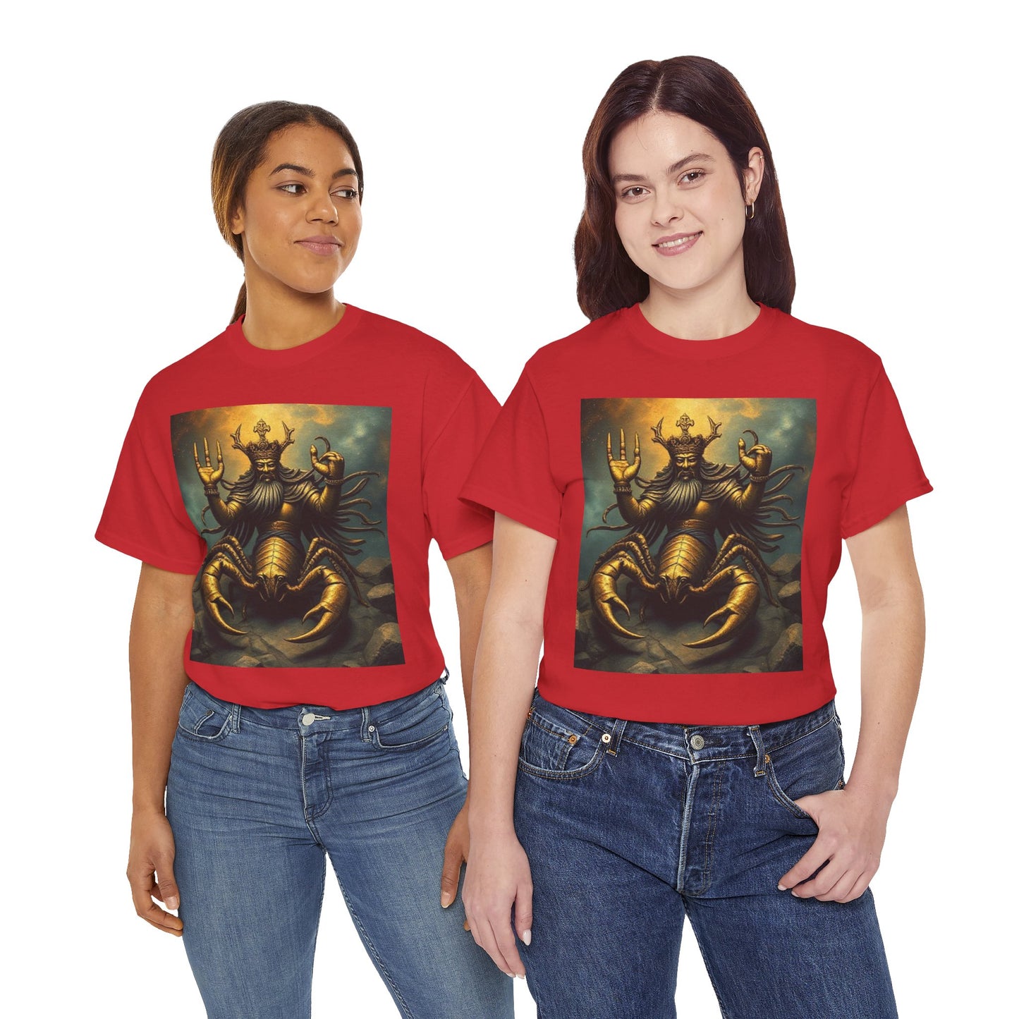 Unisex Heavy Cotton T-Shirt, Desert Scorpio King, Zodiac Design