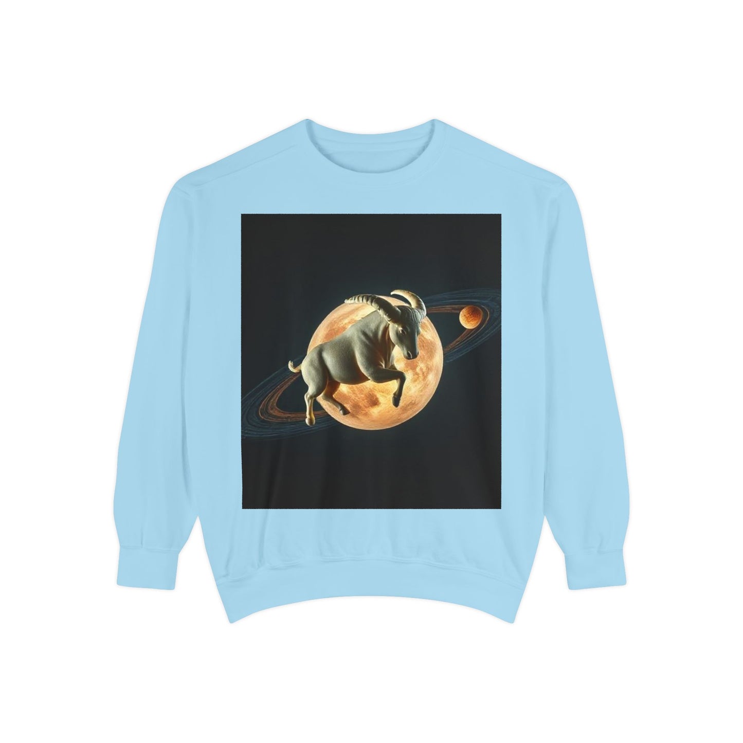 Garment-Dyed Sweatshirt, Unisex, Space Animal Design v1, Taurus
