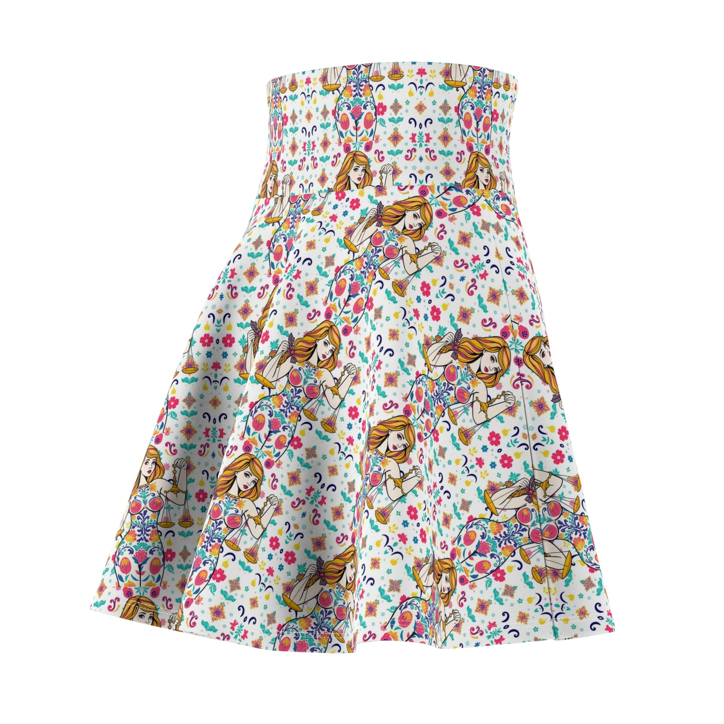 Women's Skater Skirt, (AOP), Libra, Zodiac v3, Sexy Pattern