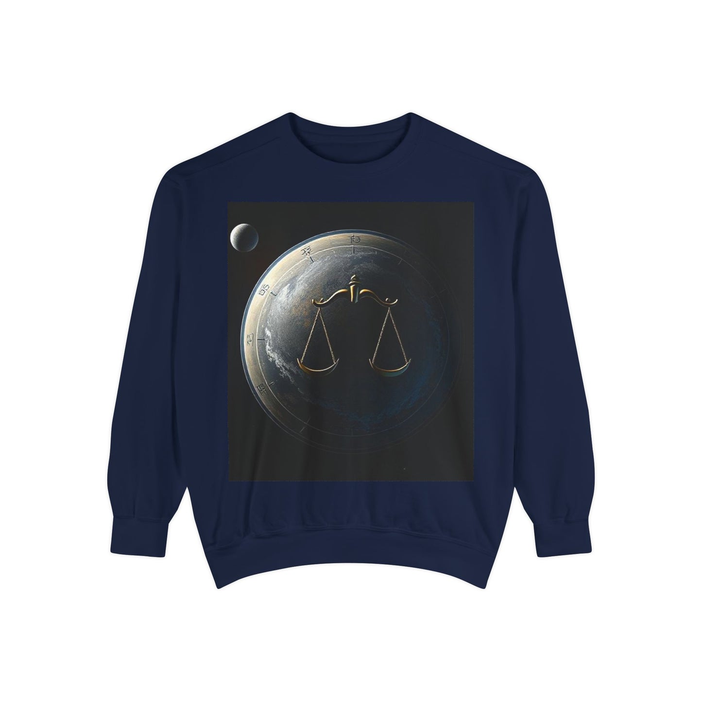 Garment-Dyed Sweatshirt, Unisex, Space Animal Design, Libra