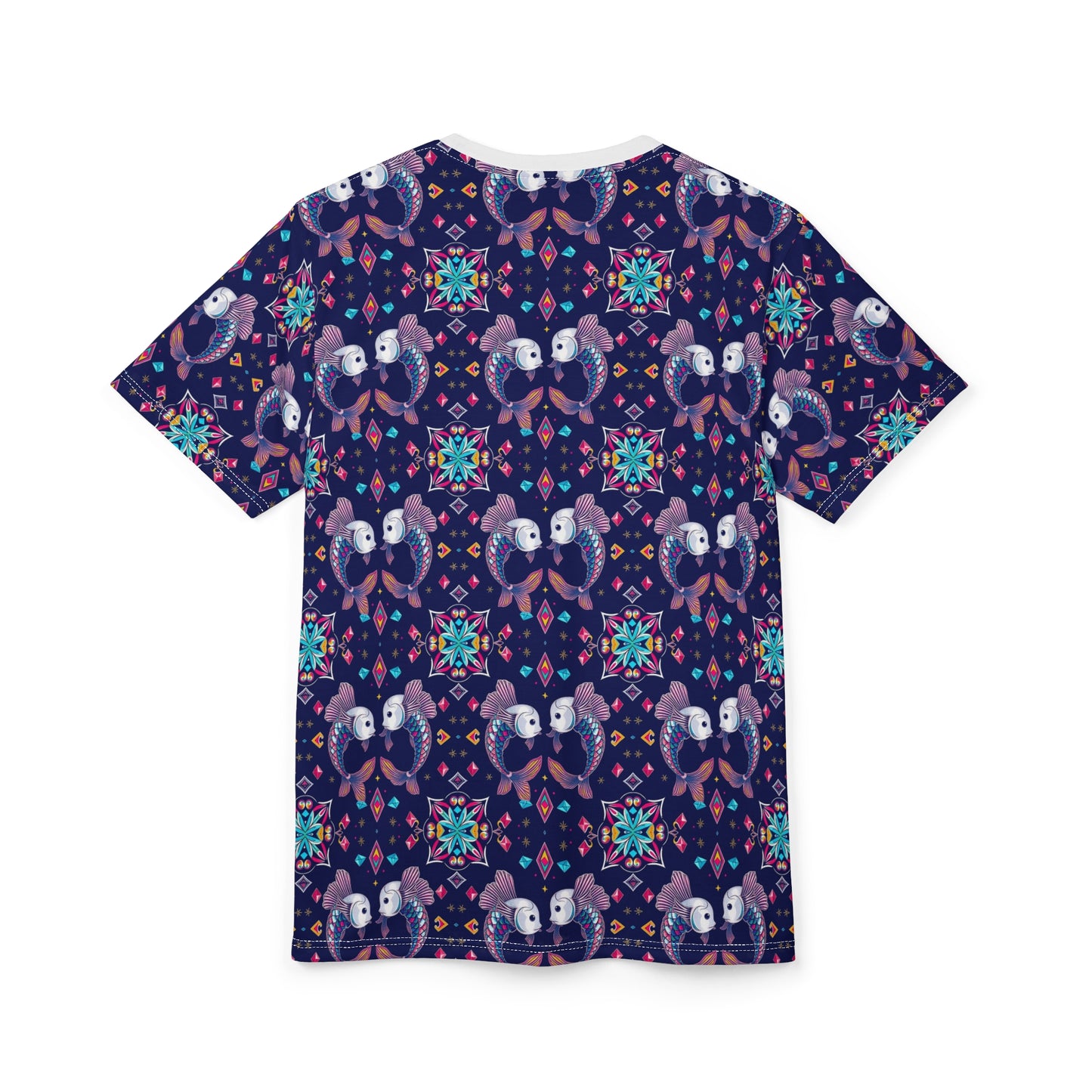 Unisex Cut & Sew T-Shirt, (AOP), Pisces, Zodiac, Jewels Pattern