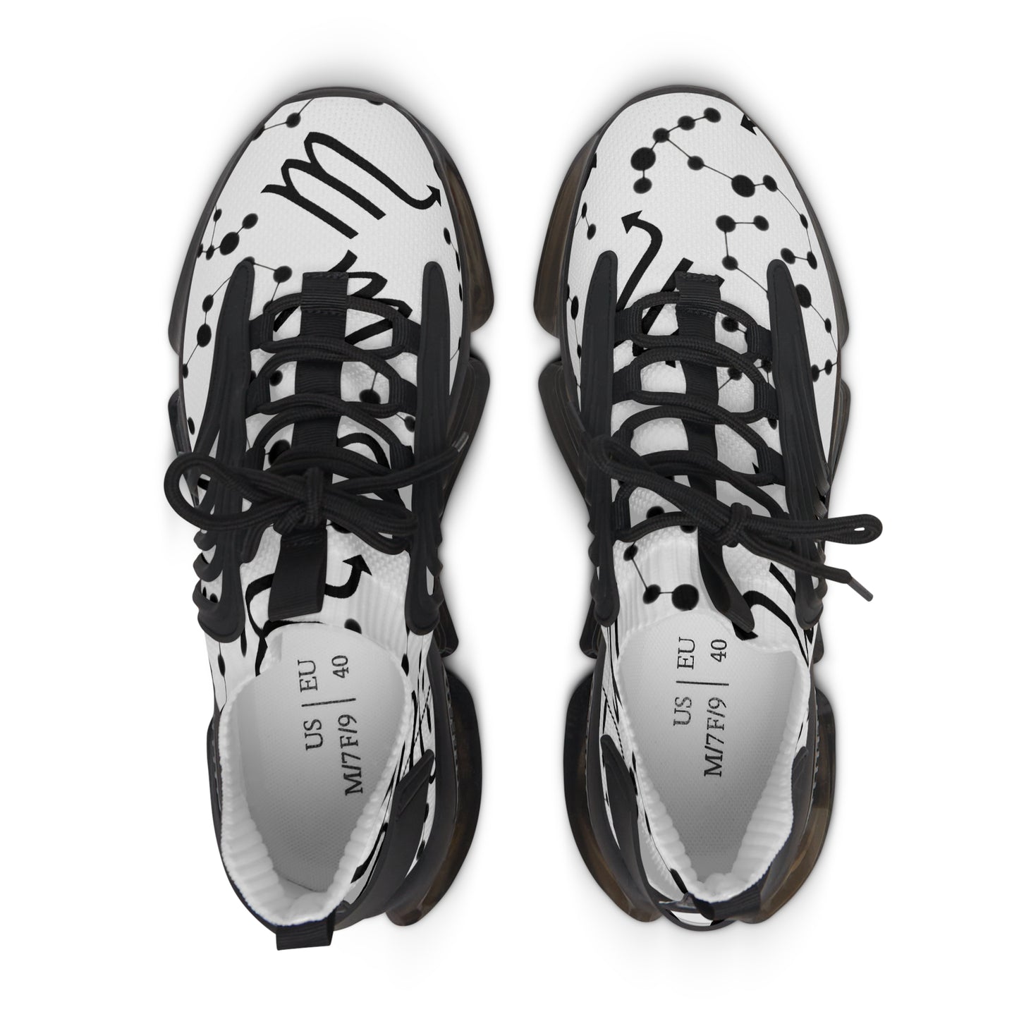 Women's Mesh Sneakers, Constellation & Symbol, Scorpio Zodiac Sign, AOP