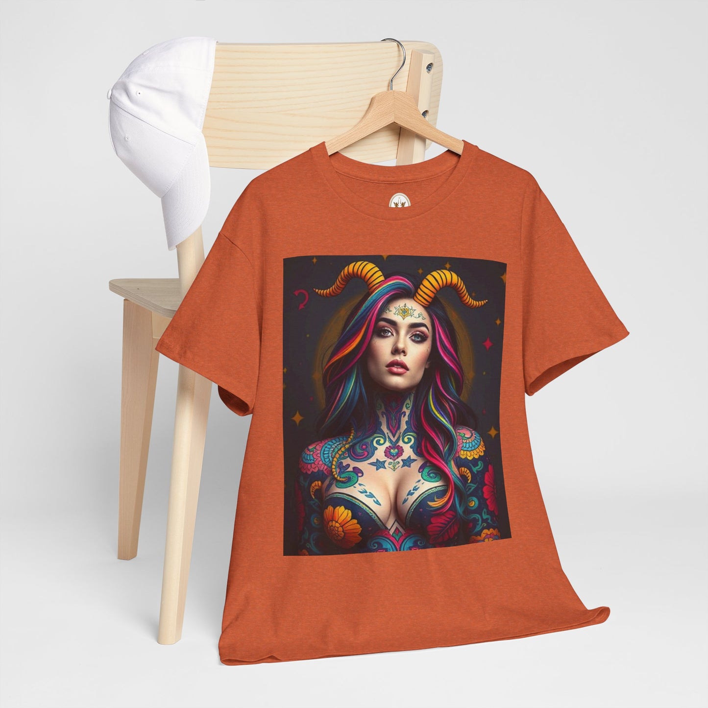 Unisex Heavy Cotton T-Shirt, Capricorn, Zodiac, Sexy Art